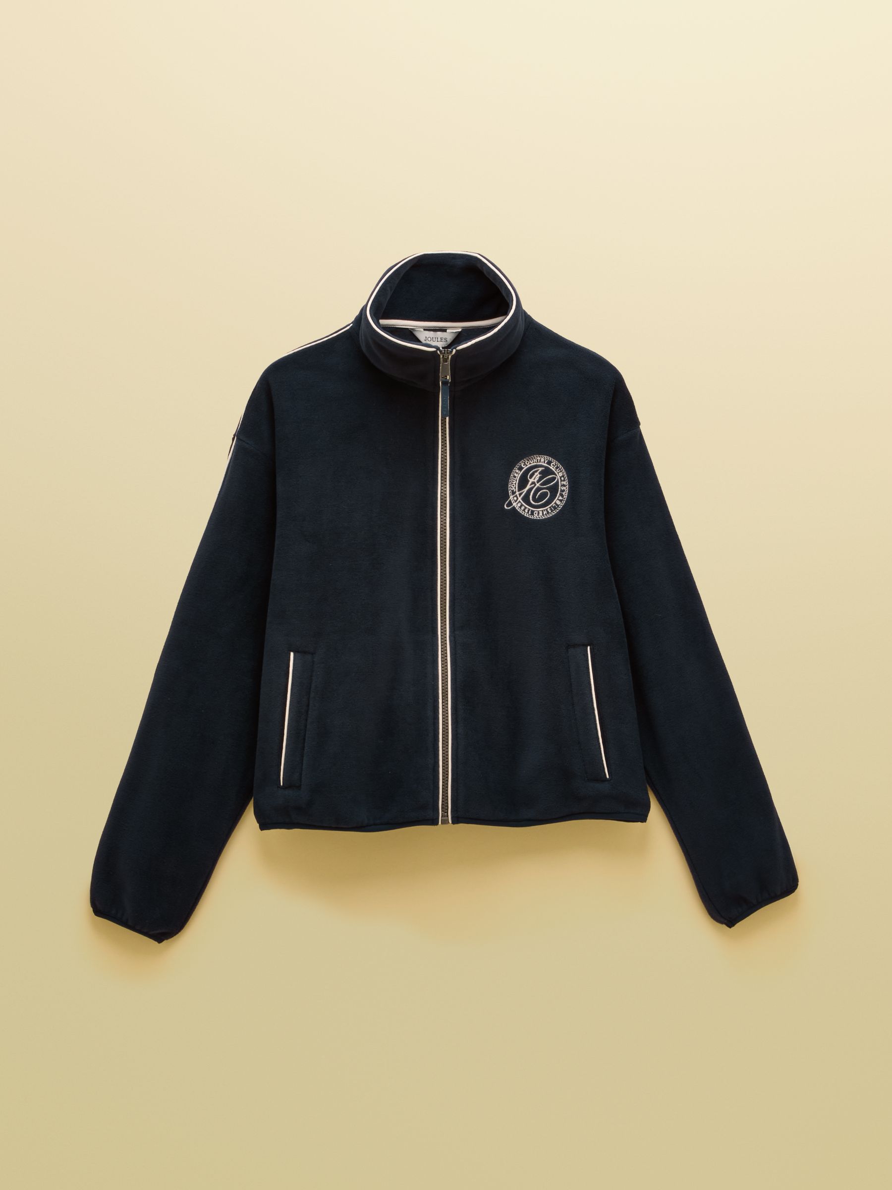 Navy Embroidered Full Zip Funnel Neck Fleece - Image 11 of 11