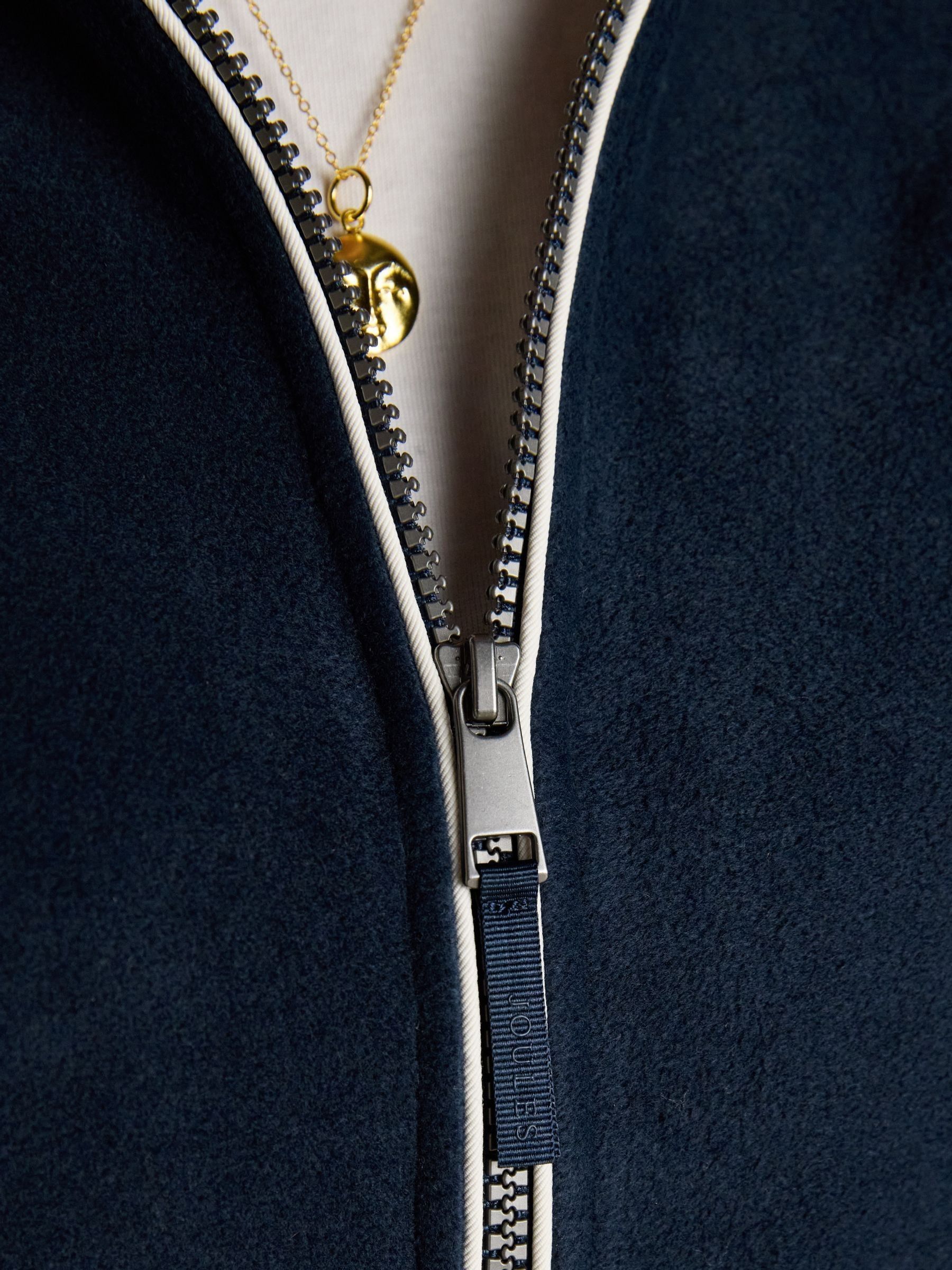 Navy Embroidered Full Zip Funnel Neck Fleece - Image 6 of 11