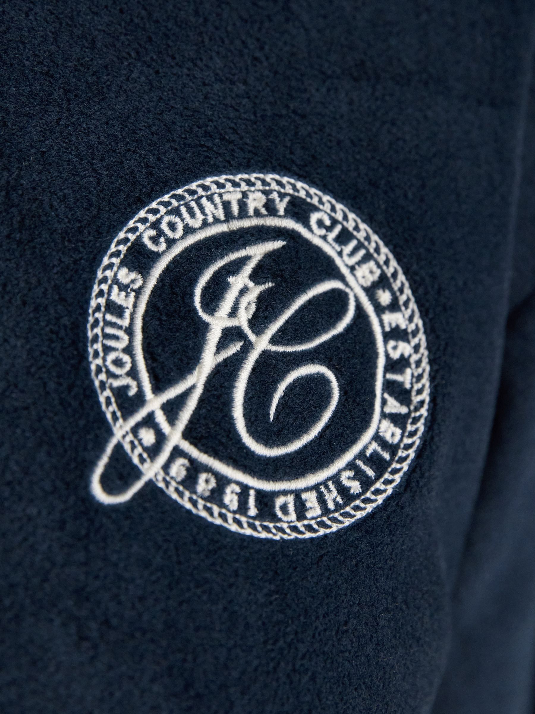 Navy Embroidered Full Zip Funnel Neck Fleece - Image 8 of 11