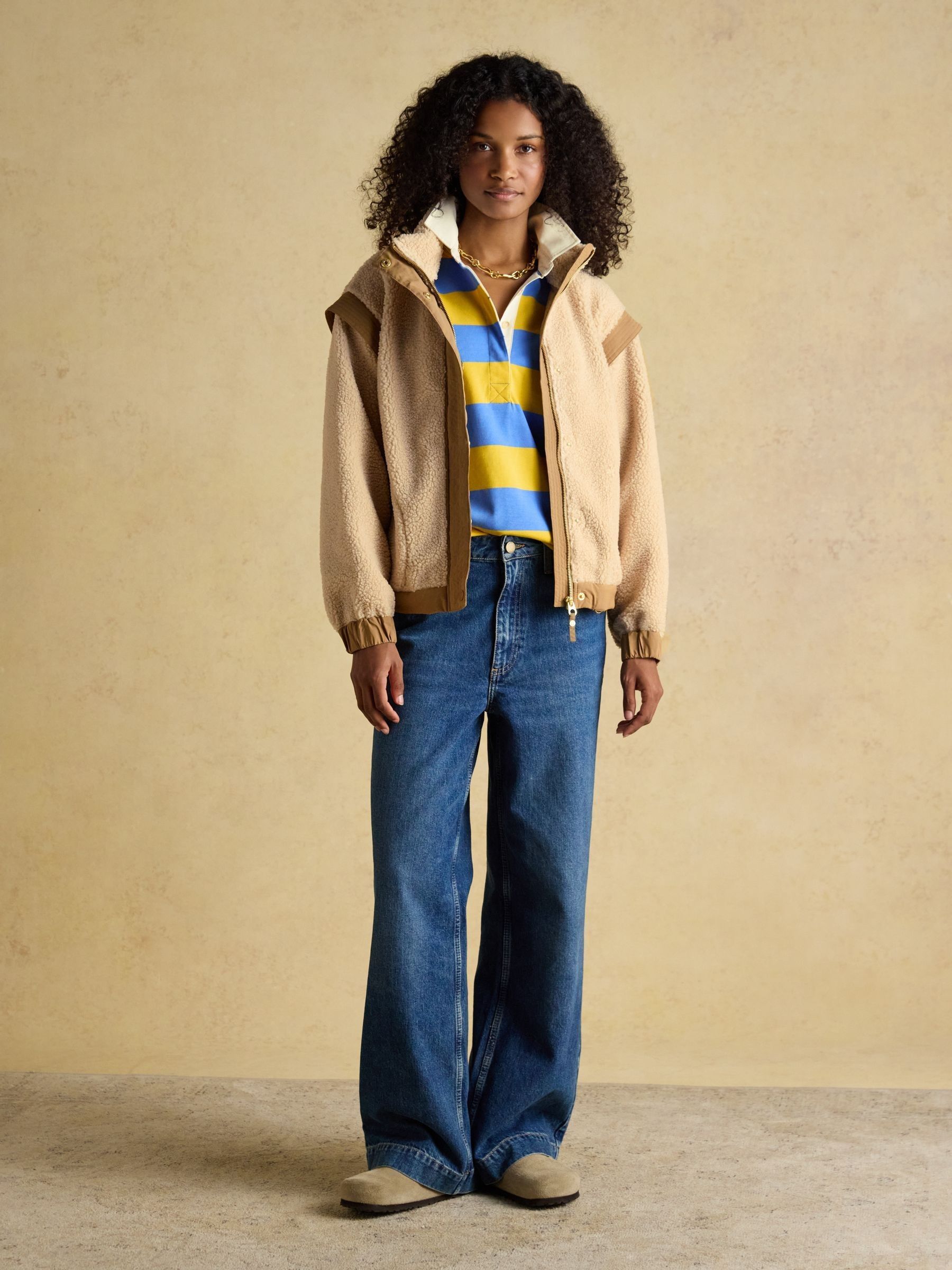 Cream 2 in 1 Borg Full Zip Fleece - Image 9 of 12