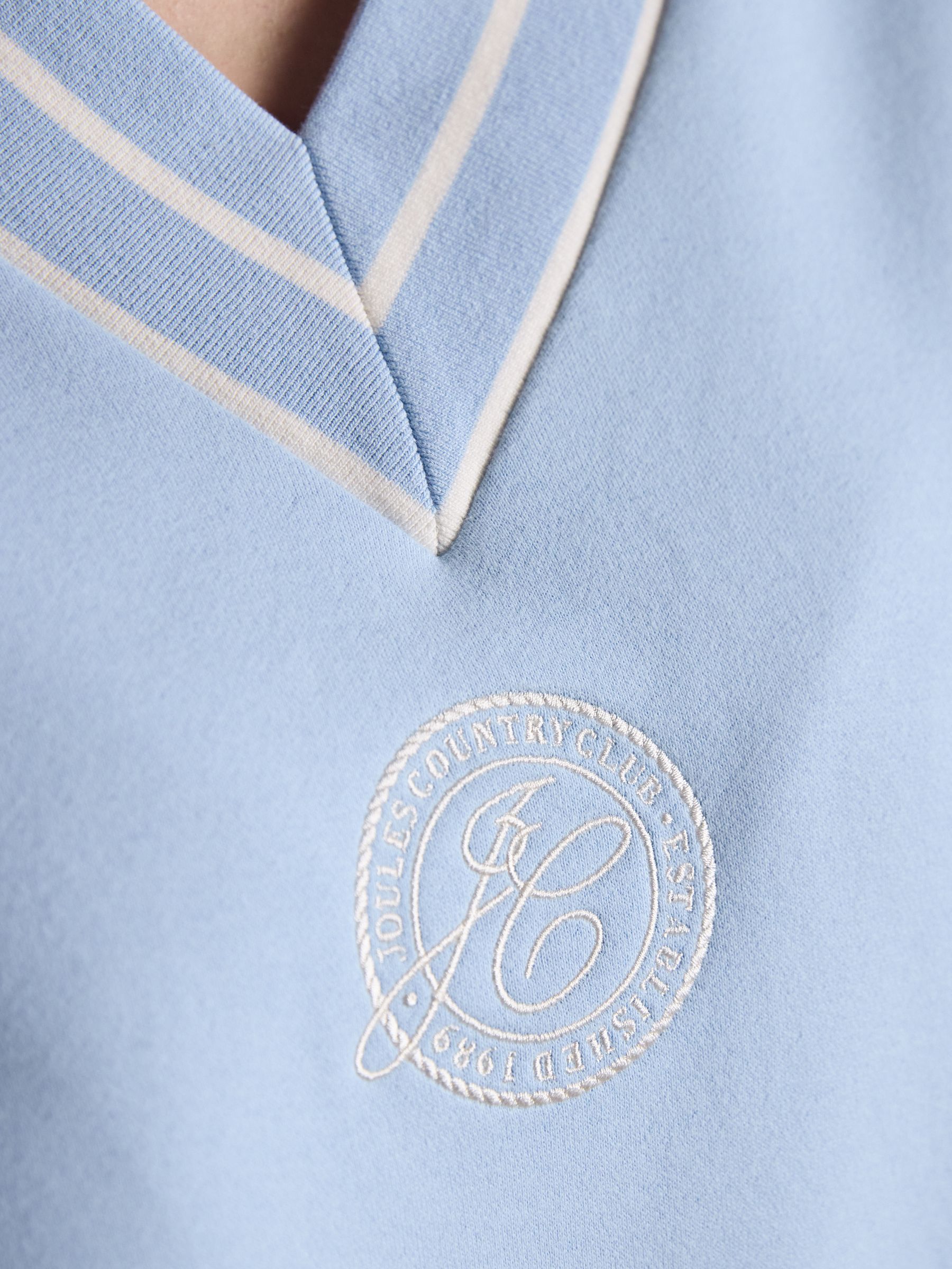 Blue Cotton Rich Embroidered Varsity Sweatshirt - Image 5 of 7