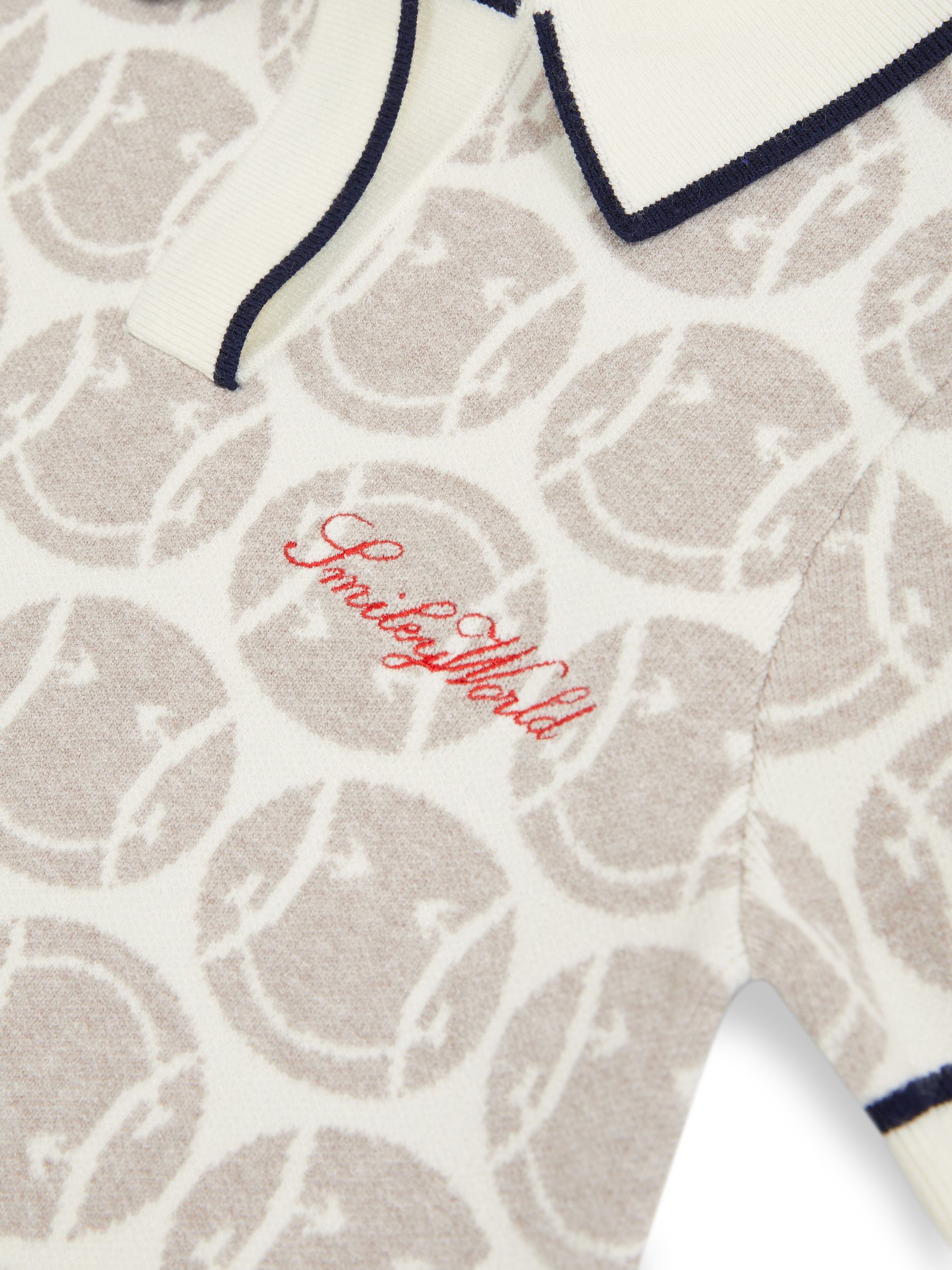 4-9 yrs SmileyWorld | Reiss Knitted Polo Dress in Off White - Image 5 of 5