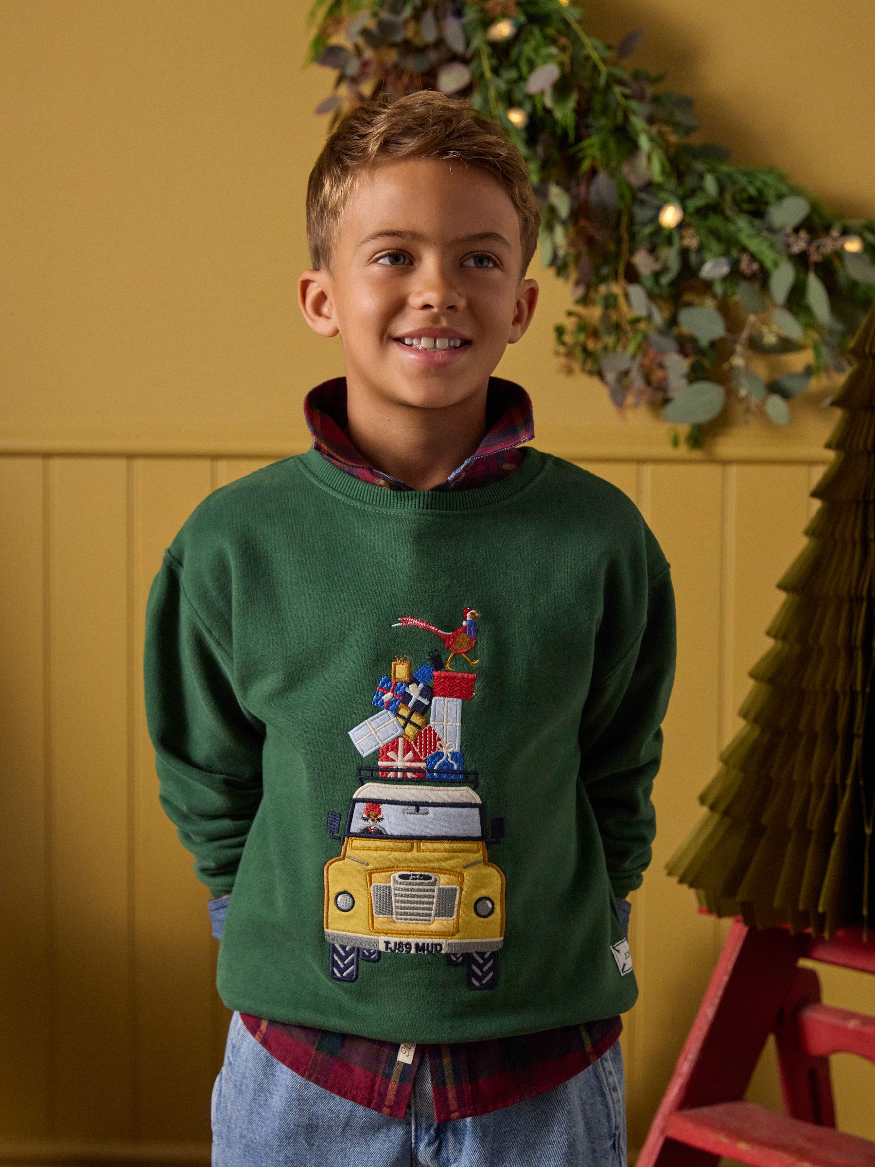 Boys' Dark Green Applique Sweatshirt - Image 1 of 7
