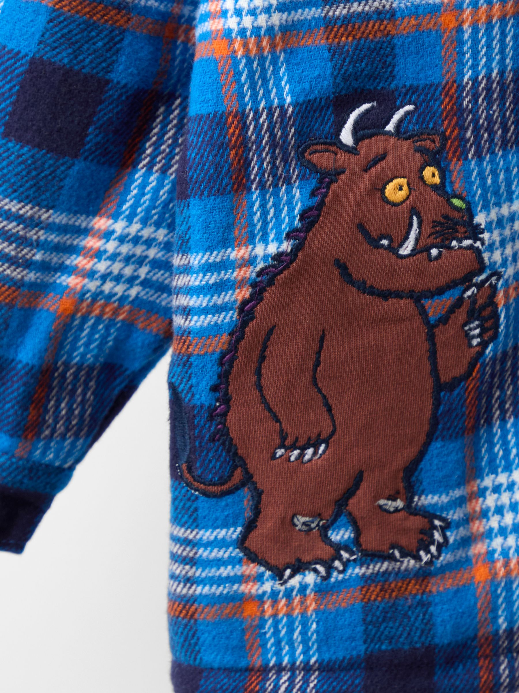 Gruffalo Cobalt Blue Check Borg Hooded Shacket - Image 5 of 5