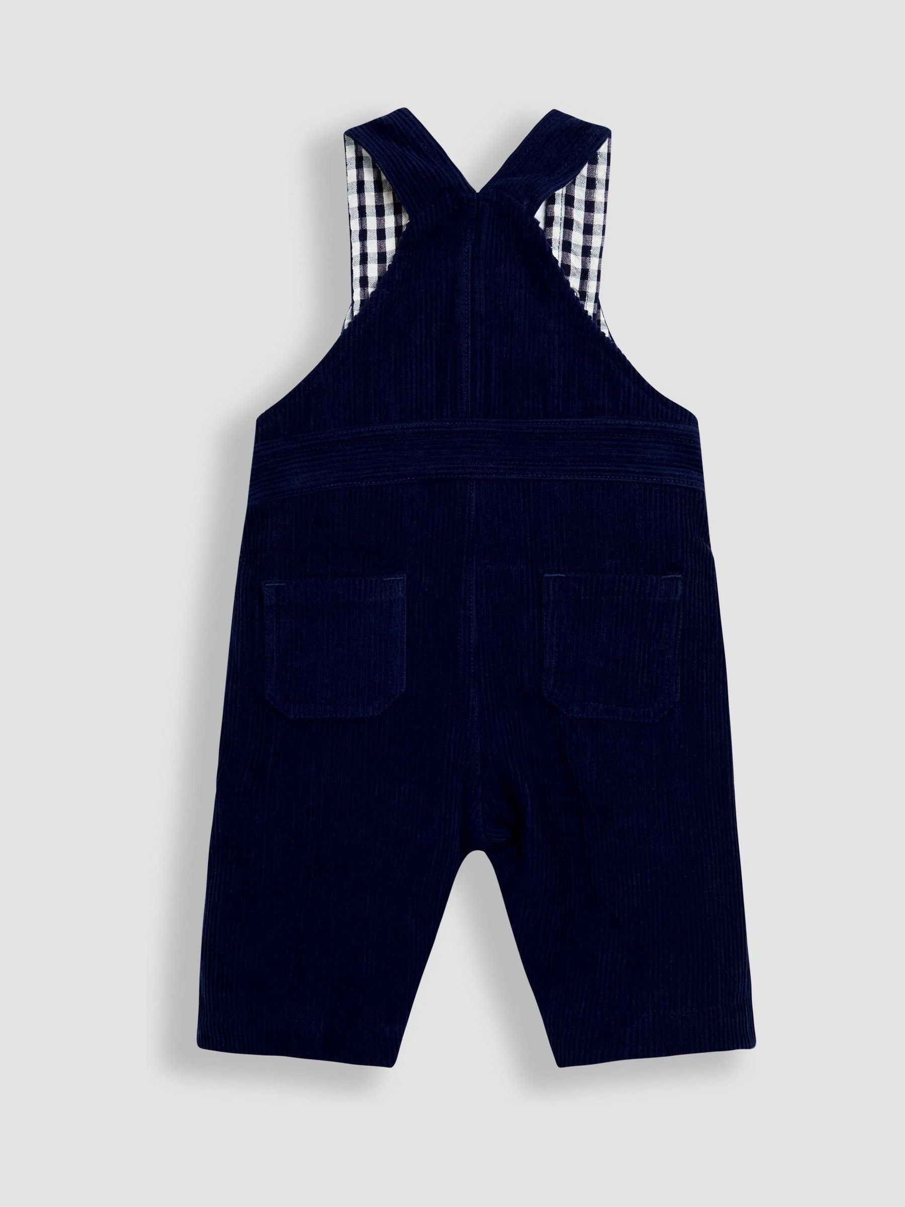 Navy Blue 2-Piece Classic Cord Dungarees & Stripe Top Set - Image 3 of 6