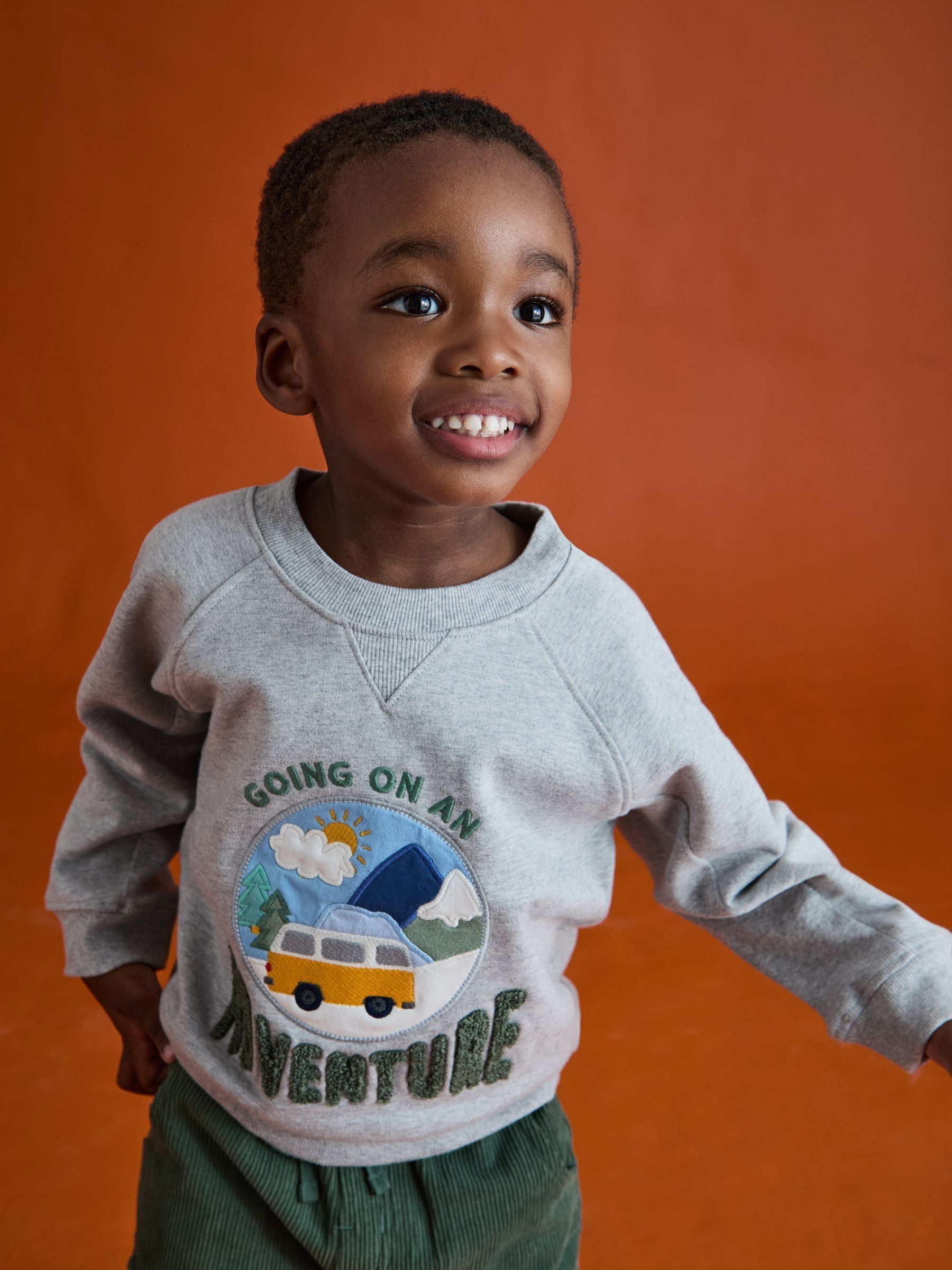 Khaki Green 2-Piece Sweatshirt & Cord Cargo Set - Image 9 of 10