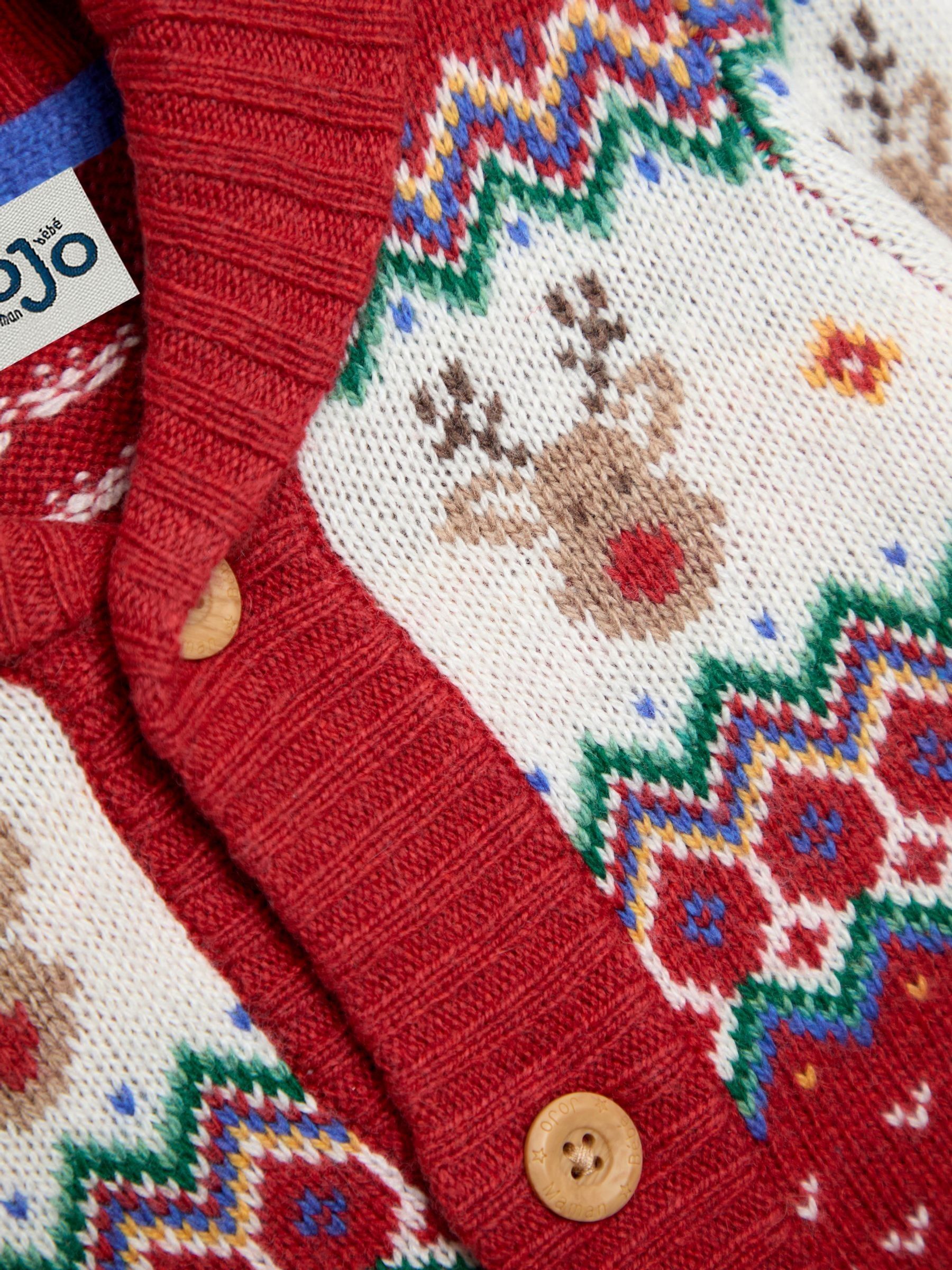 Red Reindeer Fair Isle Knitted Cardigan - Image 3 of 3