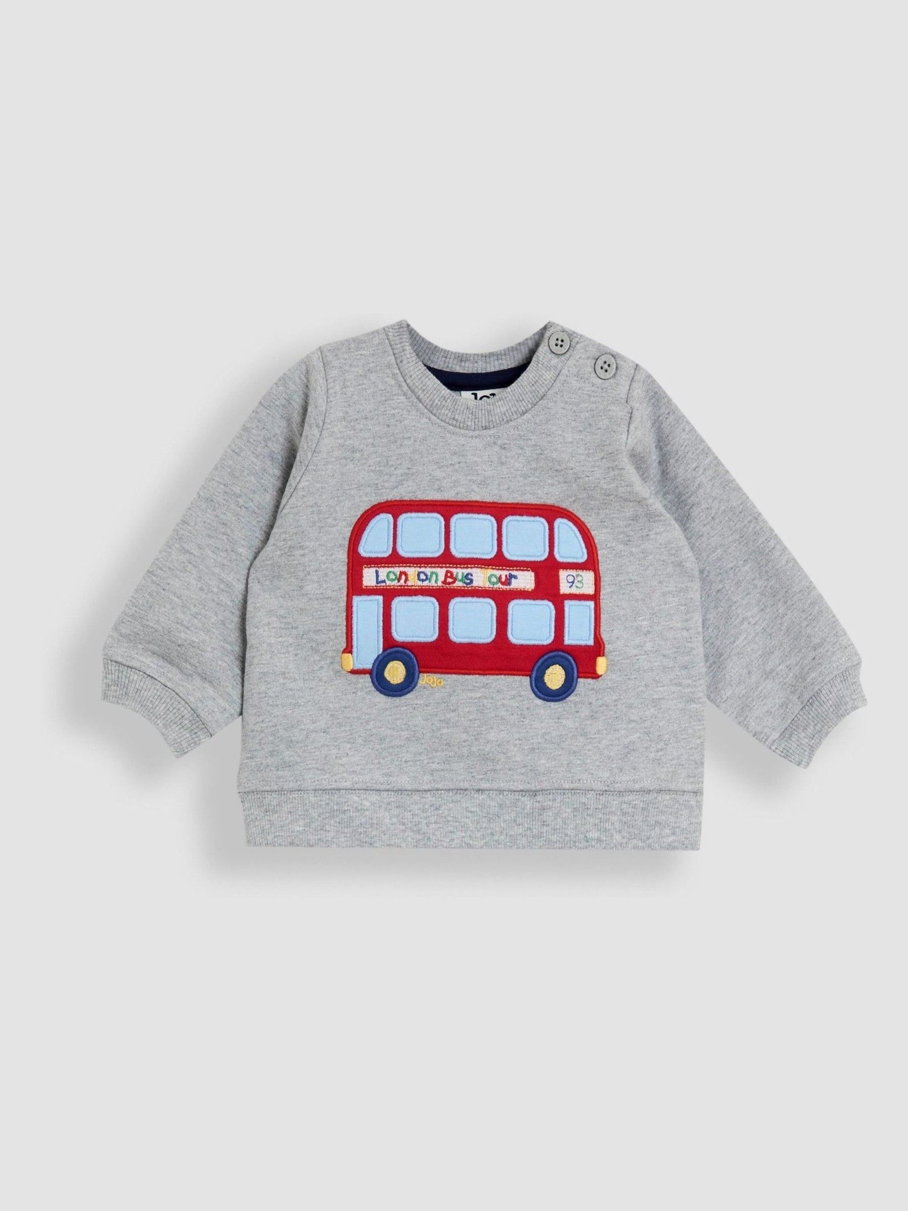 Grey London Bus 2-Piece Appliqué Sweatshirt & Joggers Set - Image 2 of 6