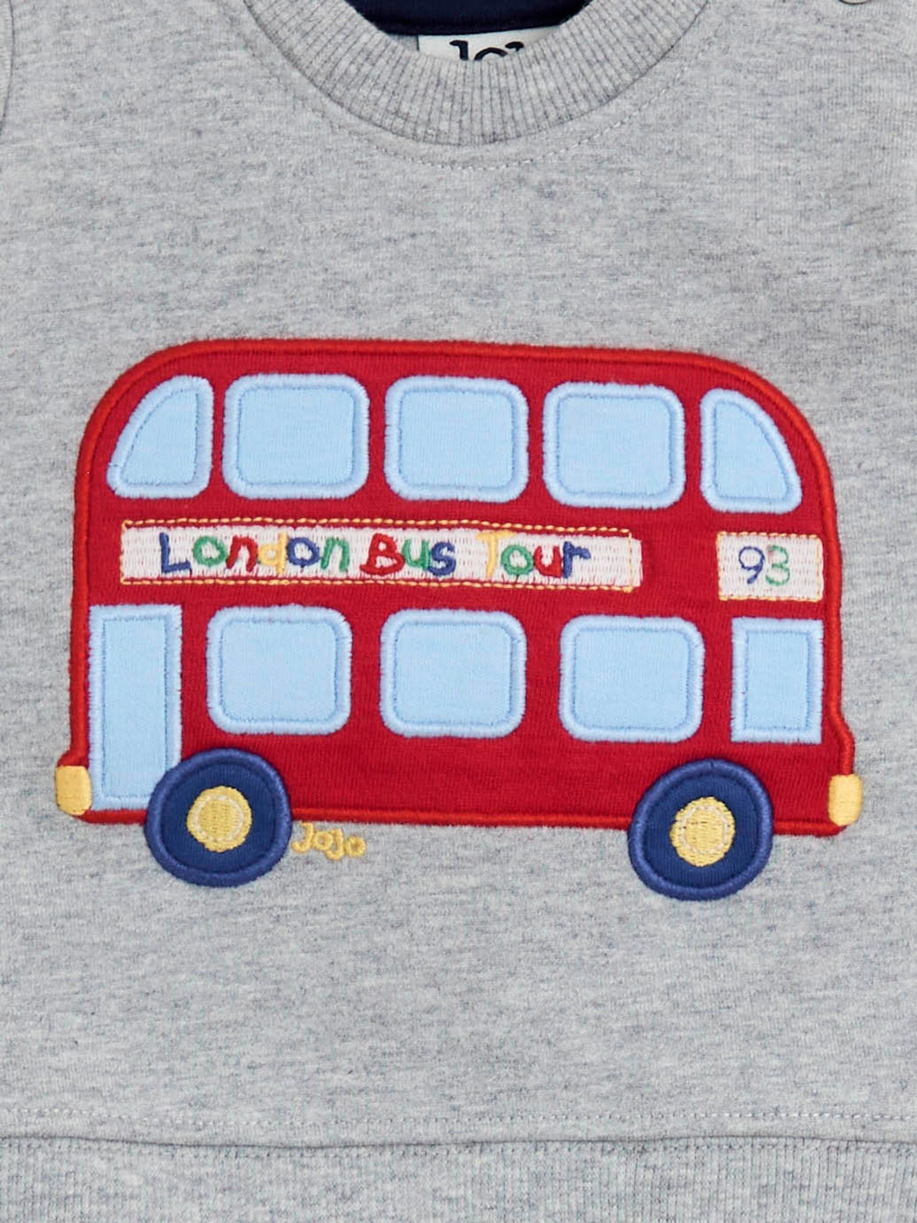 Grey London Bus 2-Piece Appliqué Sweatshirt & Joggers Set - Image 3 of 6