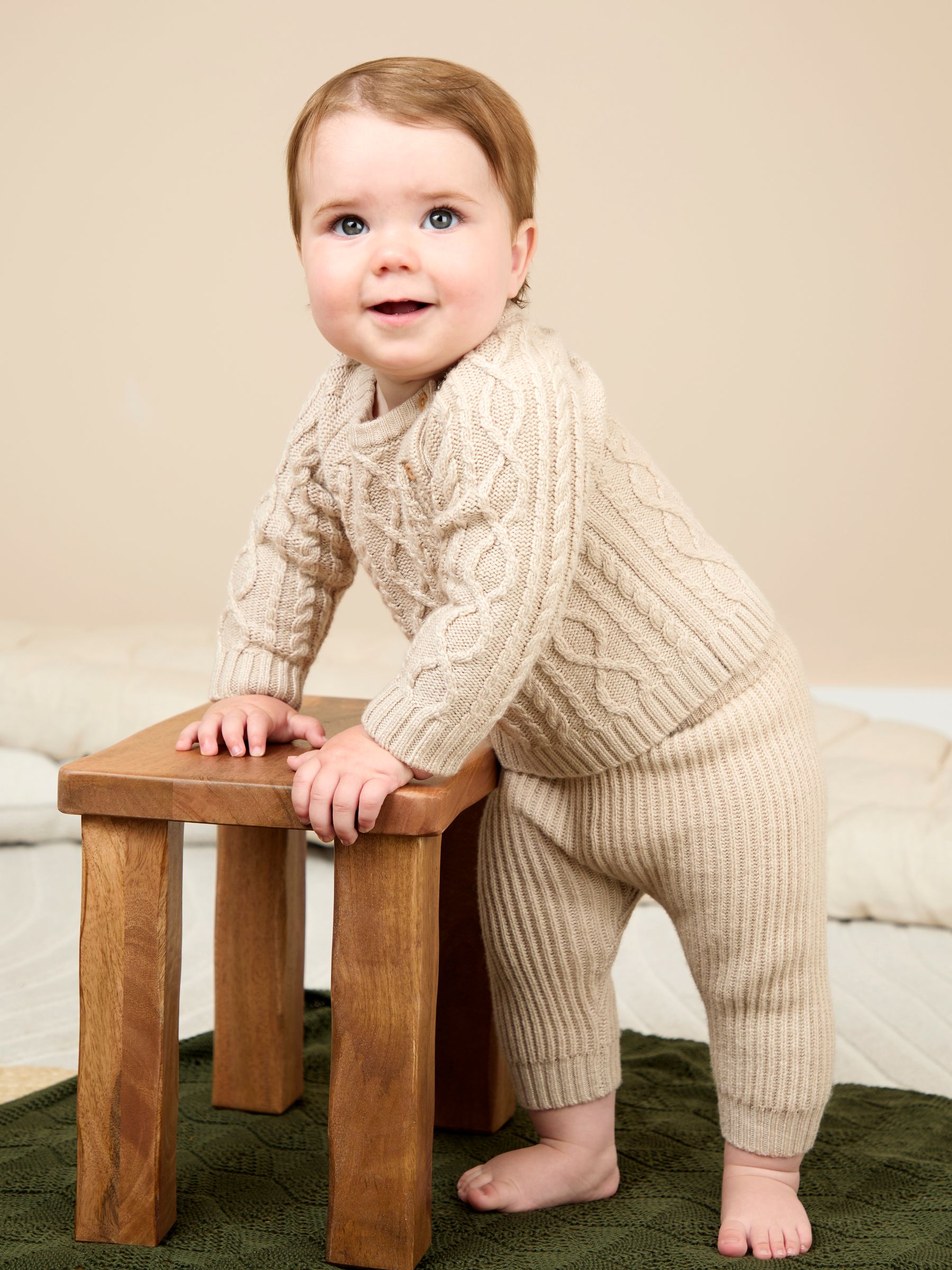 Natural 2-Piece Cable Knit Set - Image 1 of 3