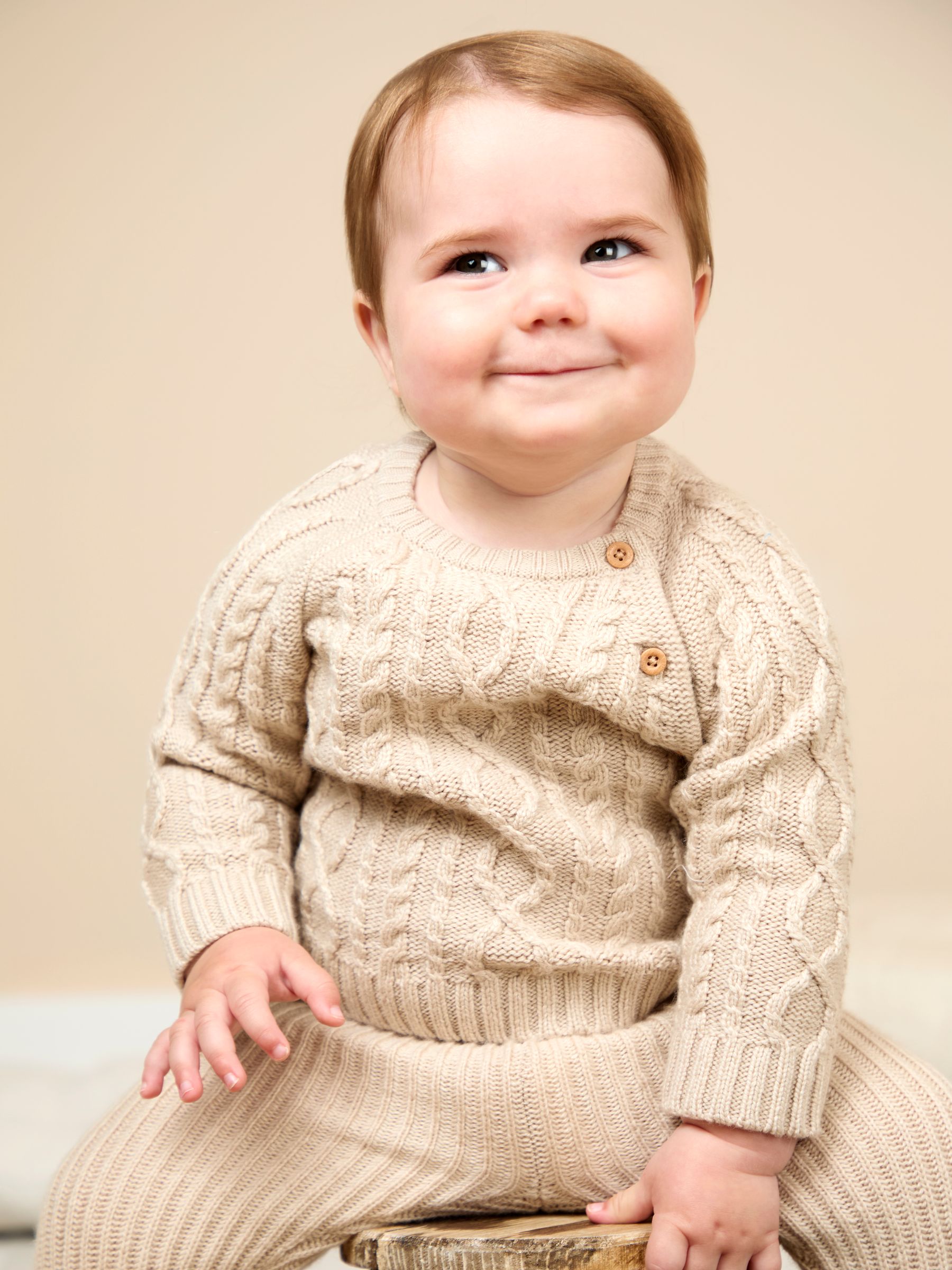 Natural 2-Piece Cable Knit Set - Image 2 of 3