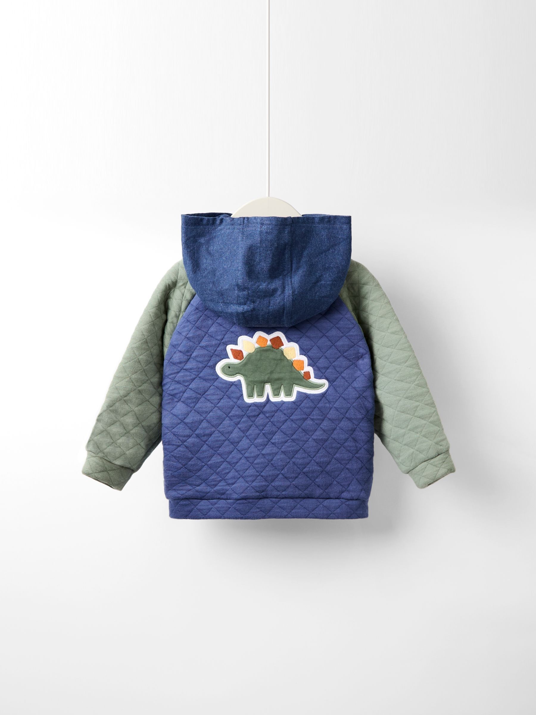 Blue Appliqué Quilted Bomber Jacket - Image 2 of 5