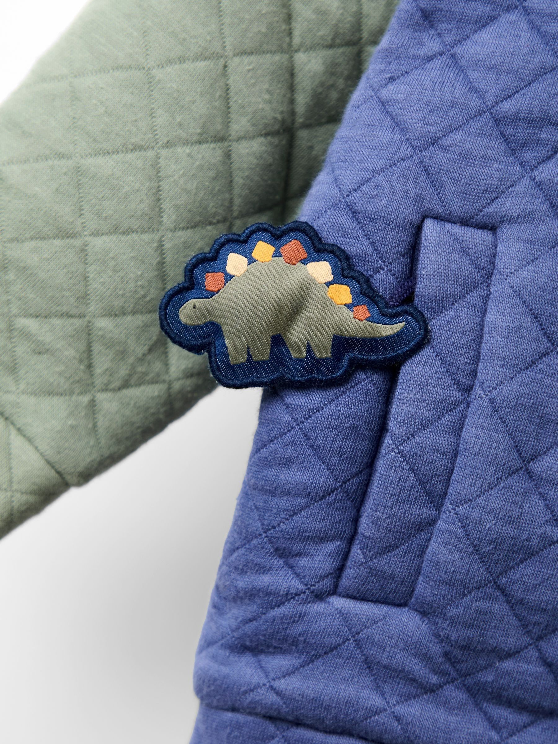 Blue Appliqué Quilted Bomber Jacket - Image 4 of 5