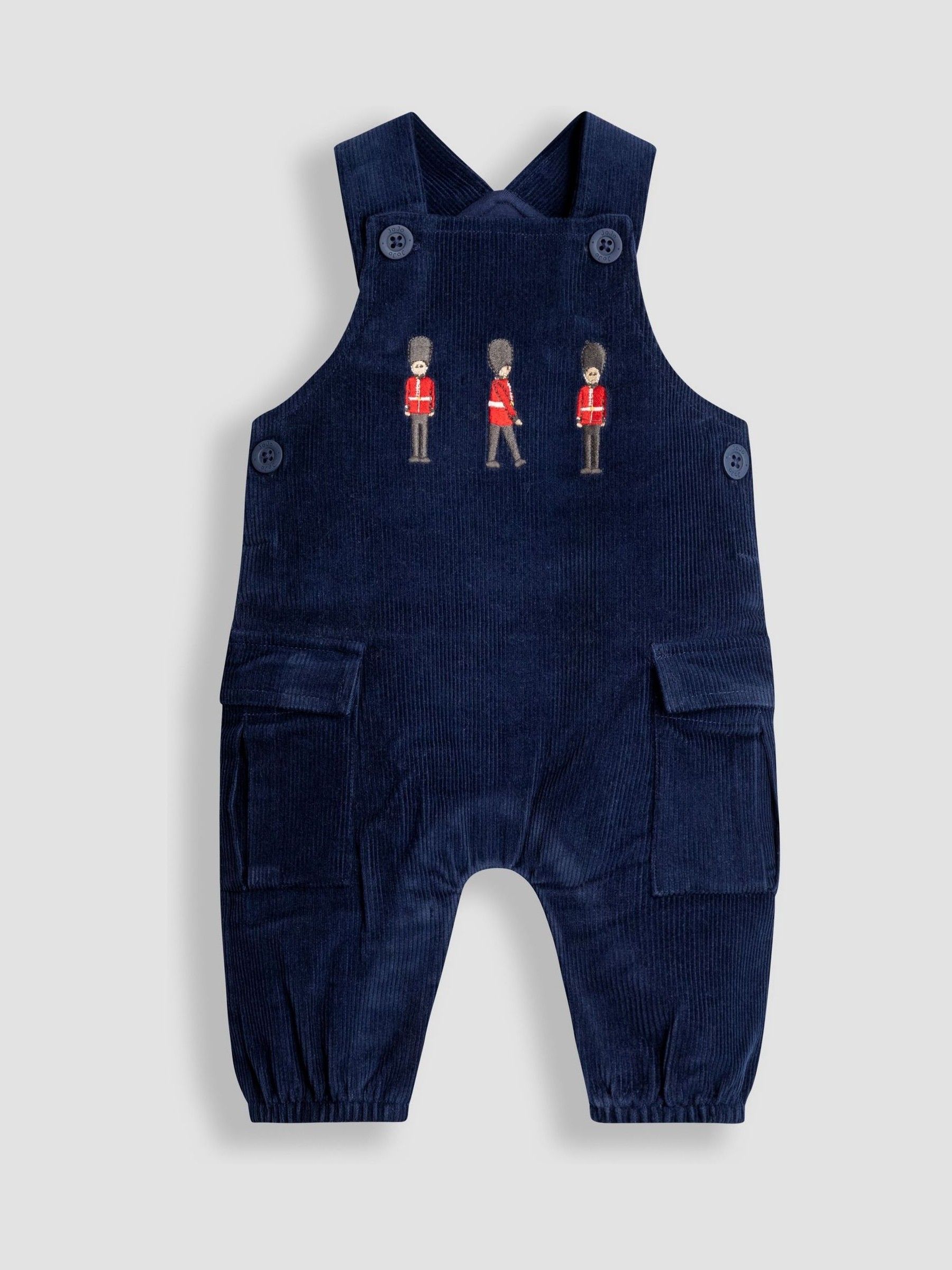 Navy Blue 2-Piece Cargo Cord Dungarees & Top Set - Image 2 of 6