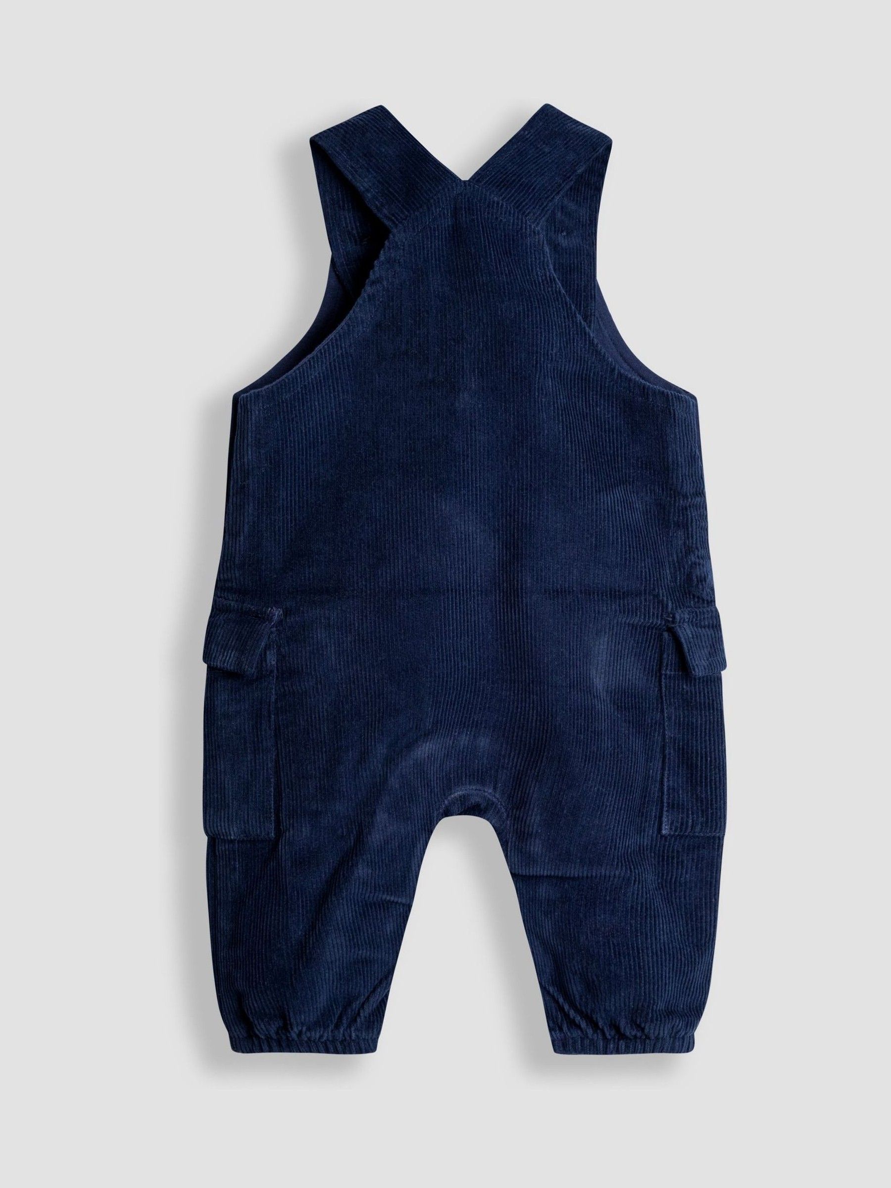 Navy Blue 2-Piece Cargo Cord Dungarees & Top Set - Image 3 of 6
