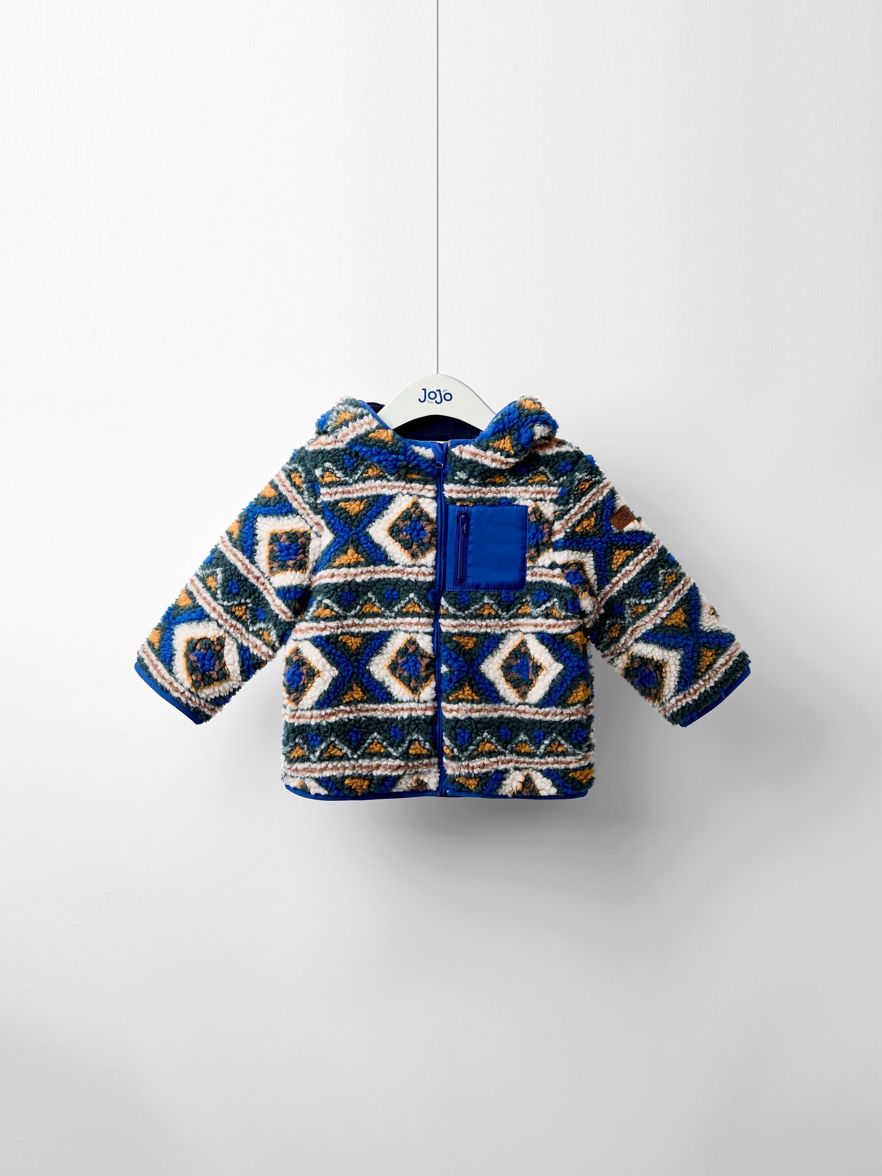 Khaki Green Aztec Style Borg Jacket - Image 5 of 9