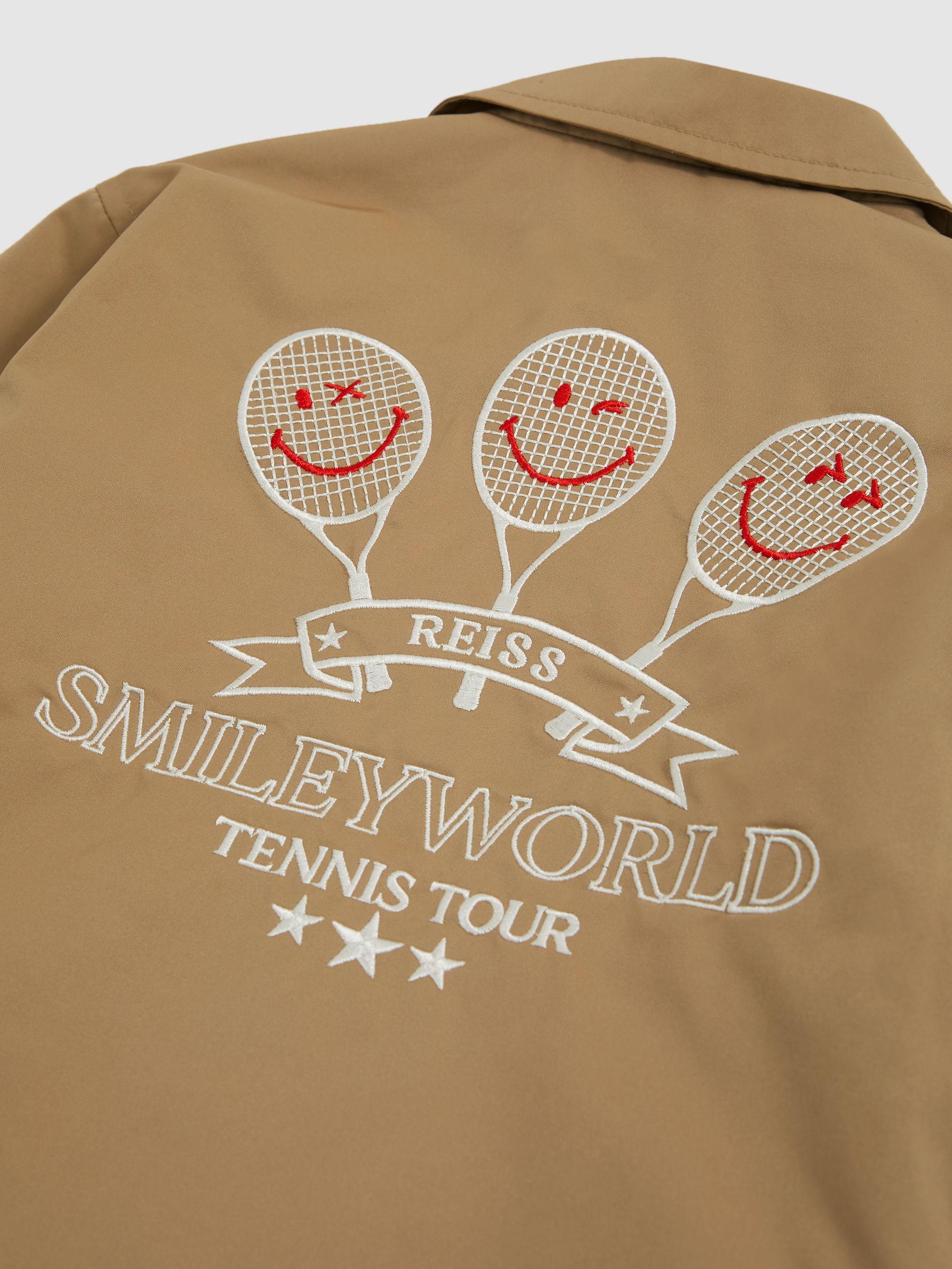 3-9 yrs SmileyWorld | Reiss Harrington Jacket in Stone - Image 6 of 6