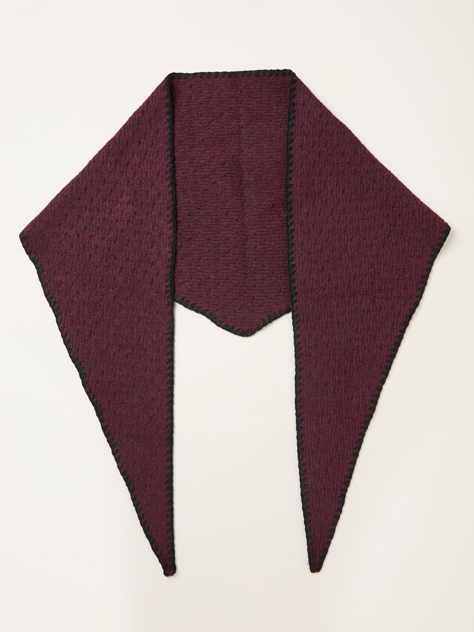 Burgundy Red Triangle Whipstitch Scarf - Image 1 of 3