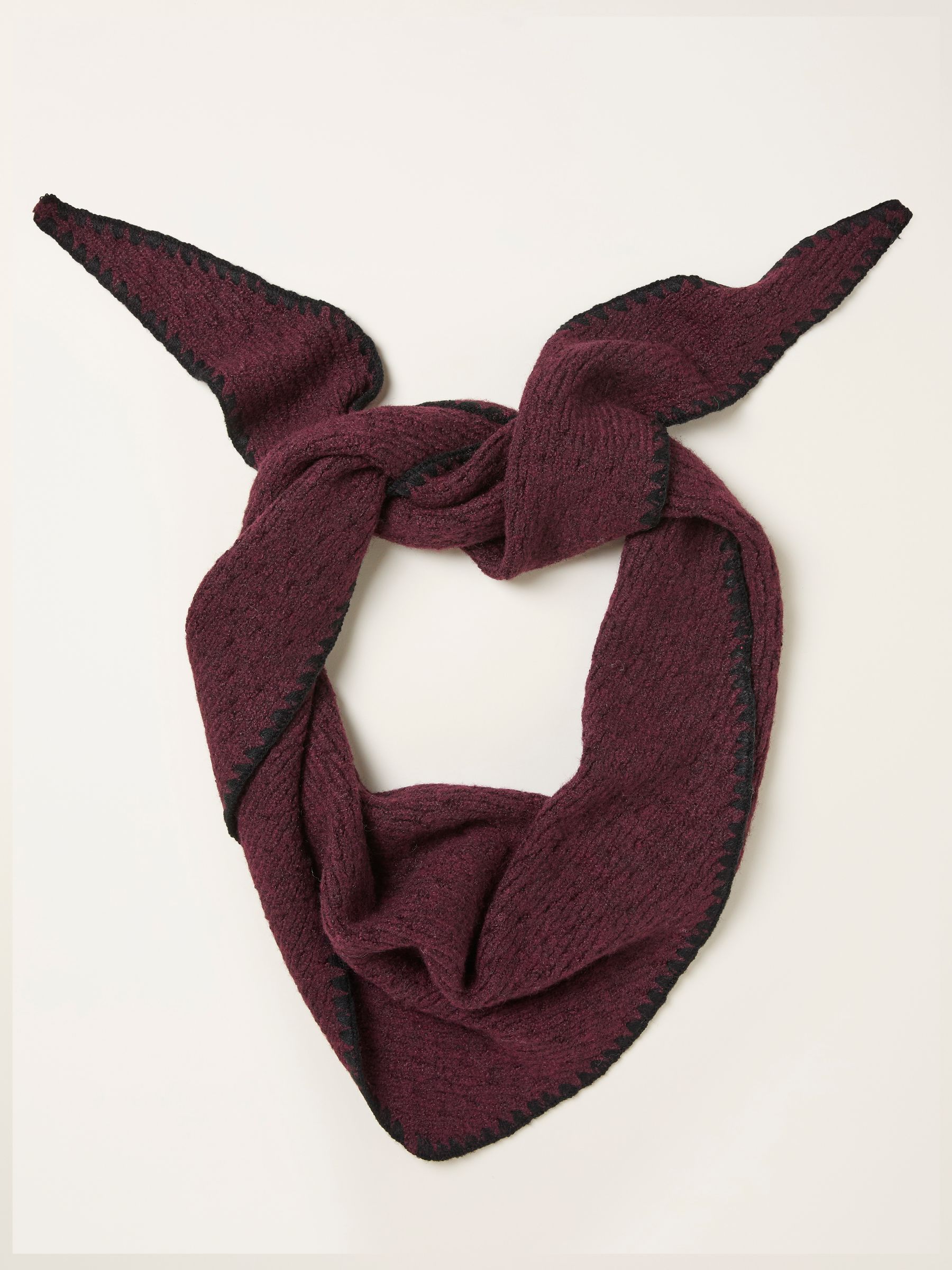 Burgundy Red Triangle Whipstitch Scarf - Image 2 of 3