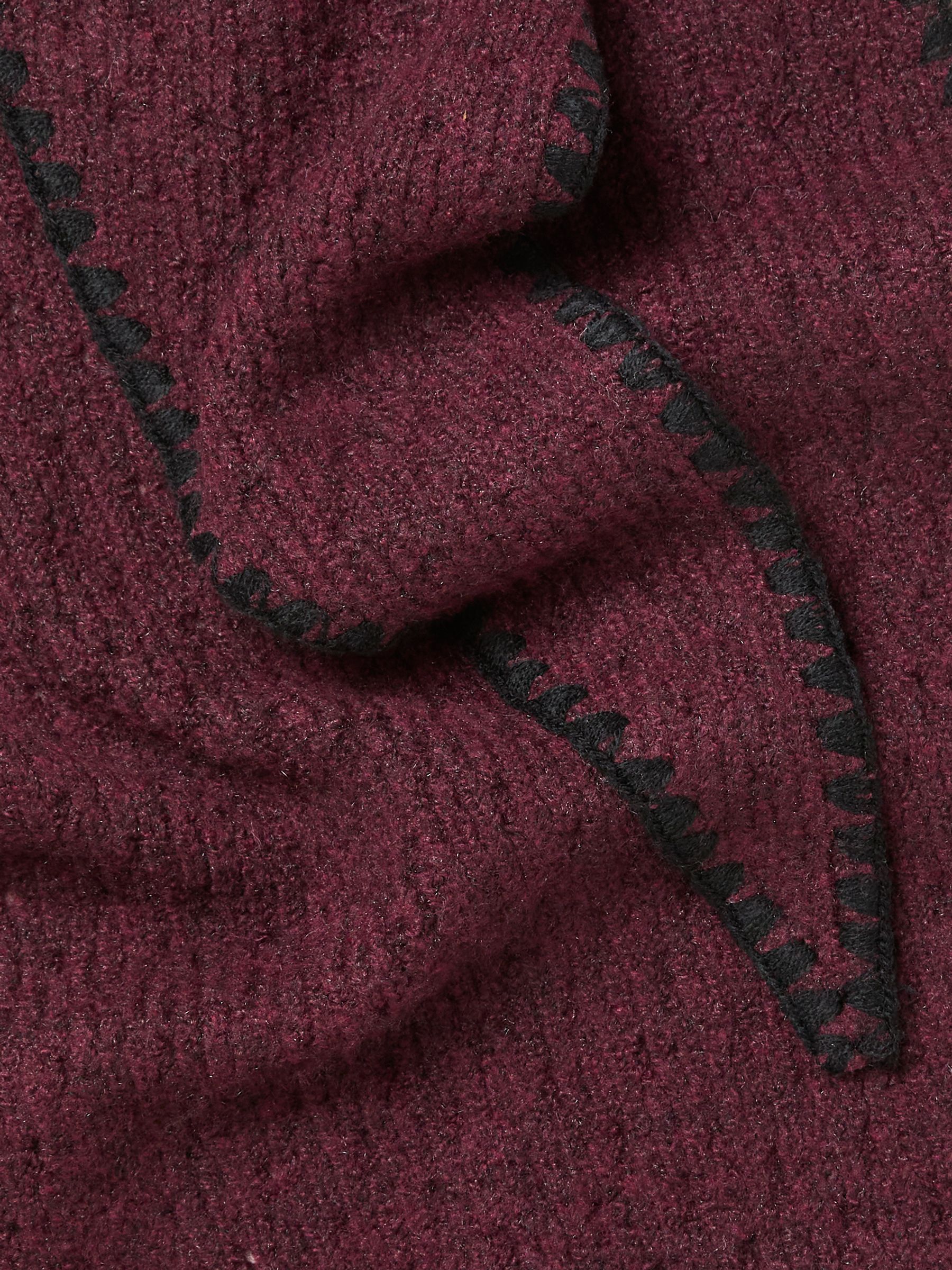 Burgundy Red Triangle Whipstitch Scarf - Image 3 of 3
