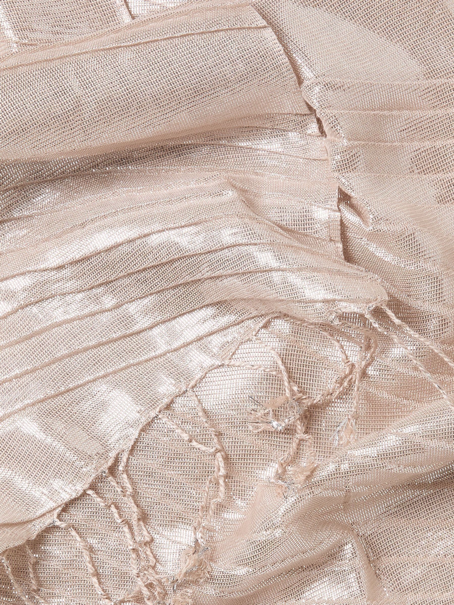 Gold Metallic Pleated Scarf - Image 2 of 2 Gold Metallic Pleated Scarf - Image 2 of 2