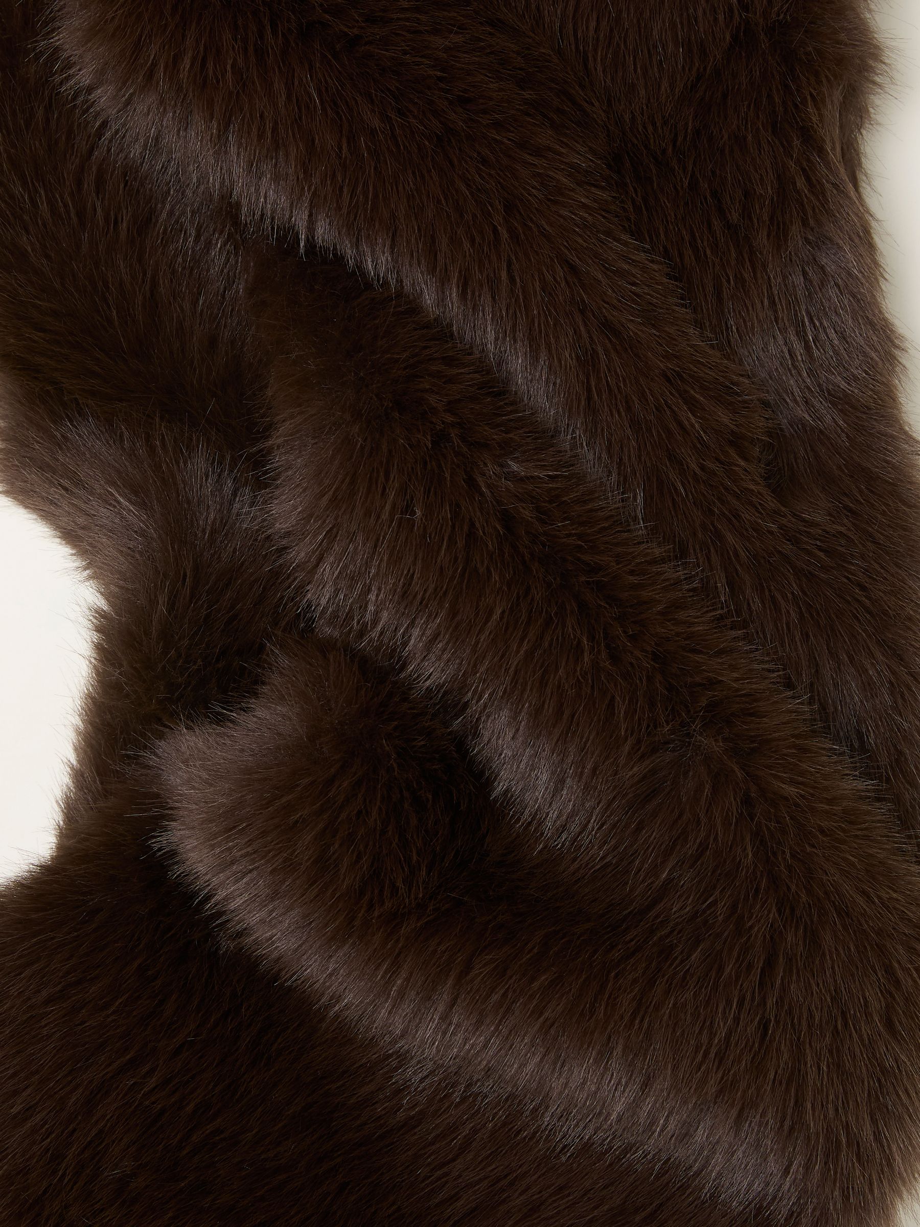 Chocolate Brown Faux Fur Scarf - Image 2 of 2