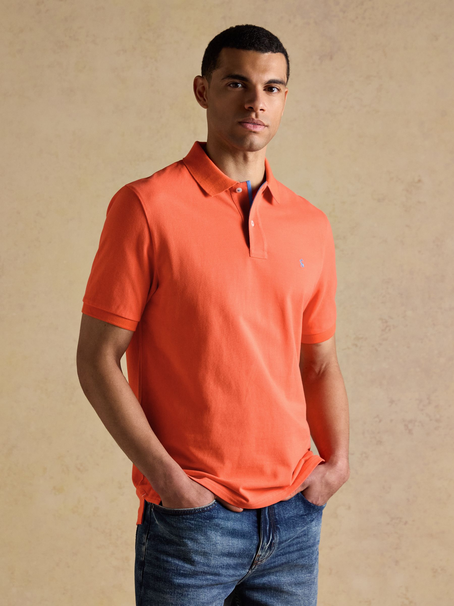 Woody Bright Orange Cotton Pique Polo Shirt - Image 1 of 9