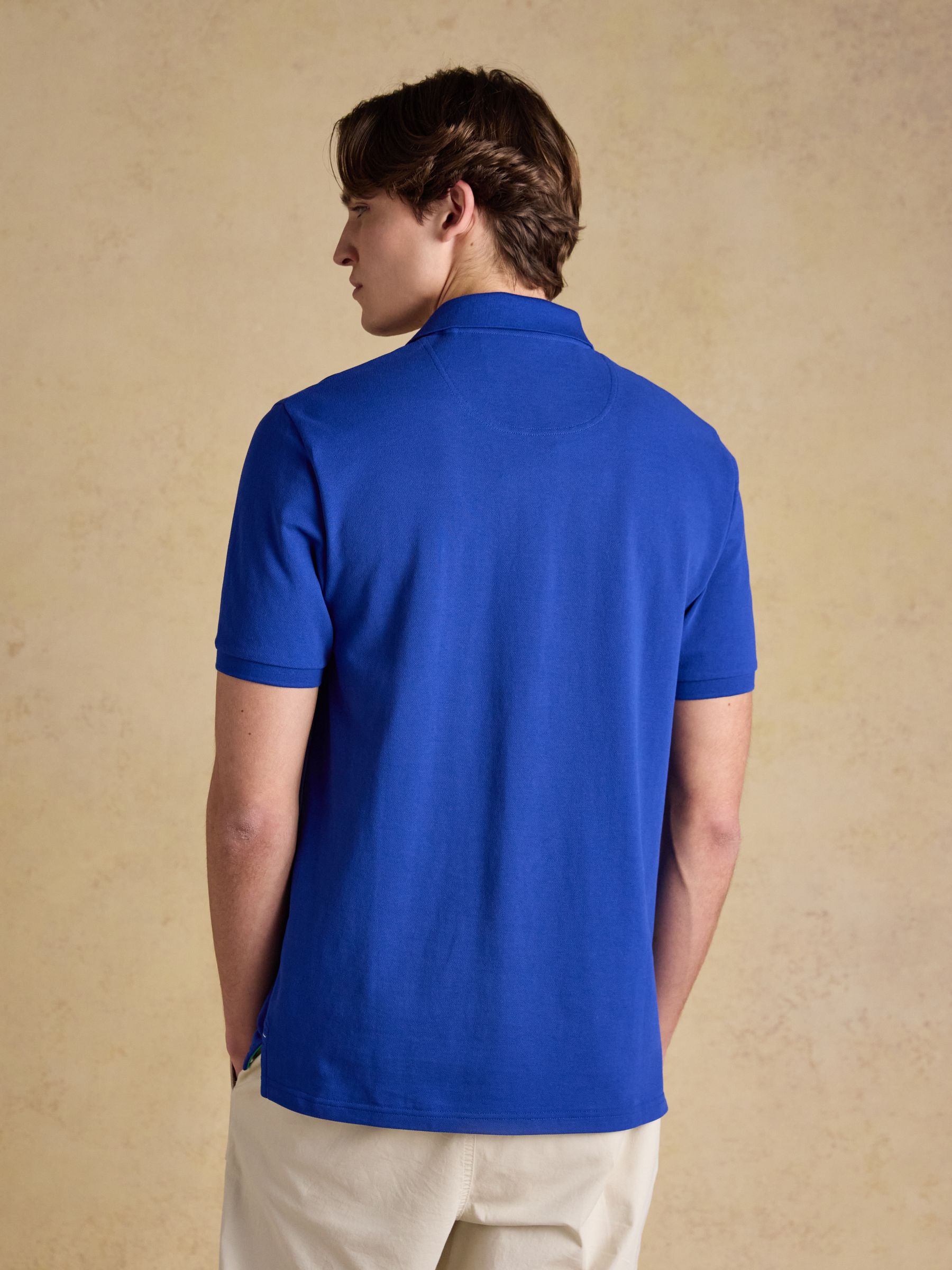 Woody Bright Blue Cotton Pique Short Sleeve Polo Shirt - Image 2 of 9
