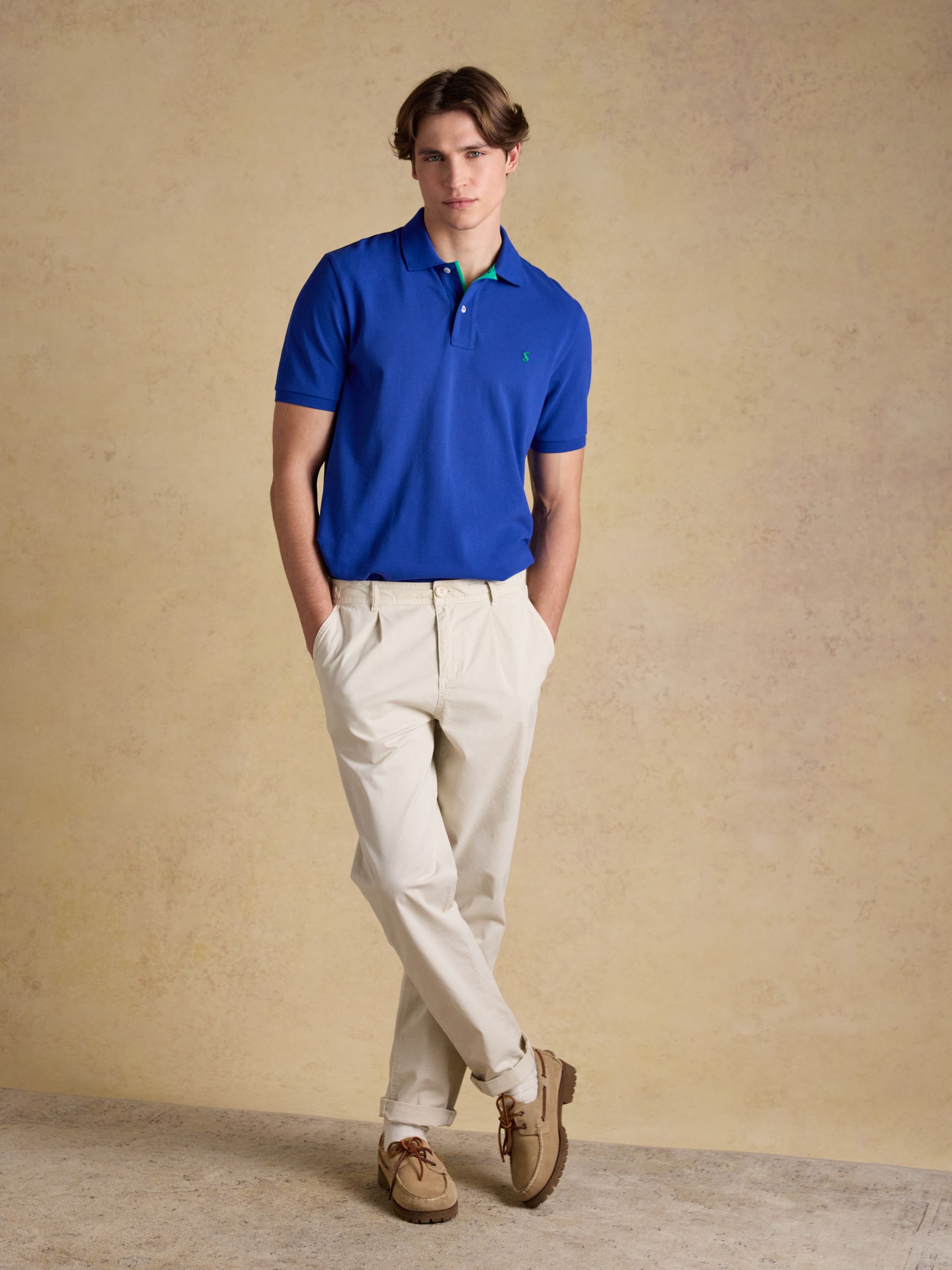 Woody Bright Blue Cotton Pique Short Sleeve Polo Shirt - Image 3 of 9