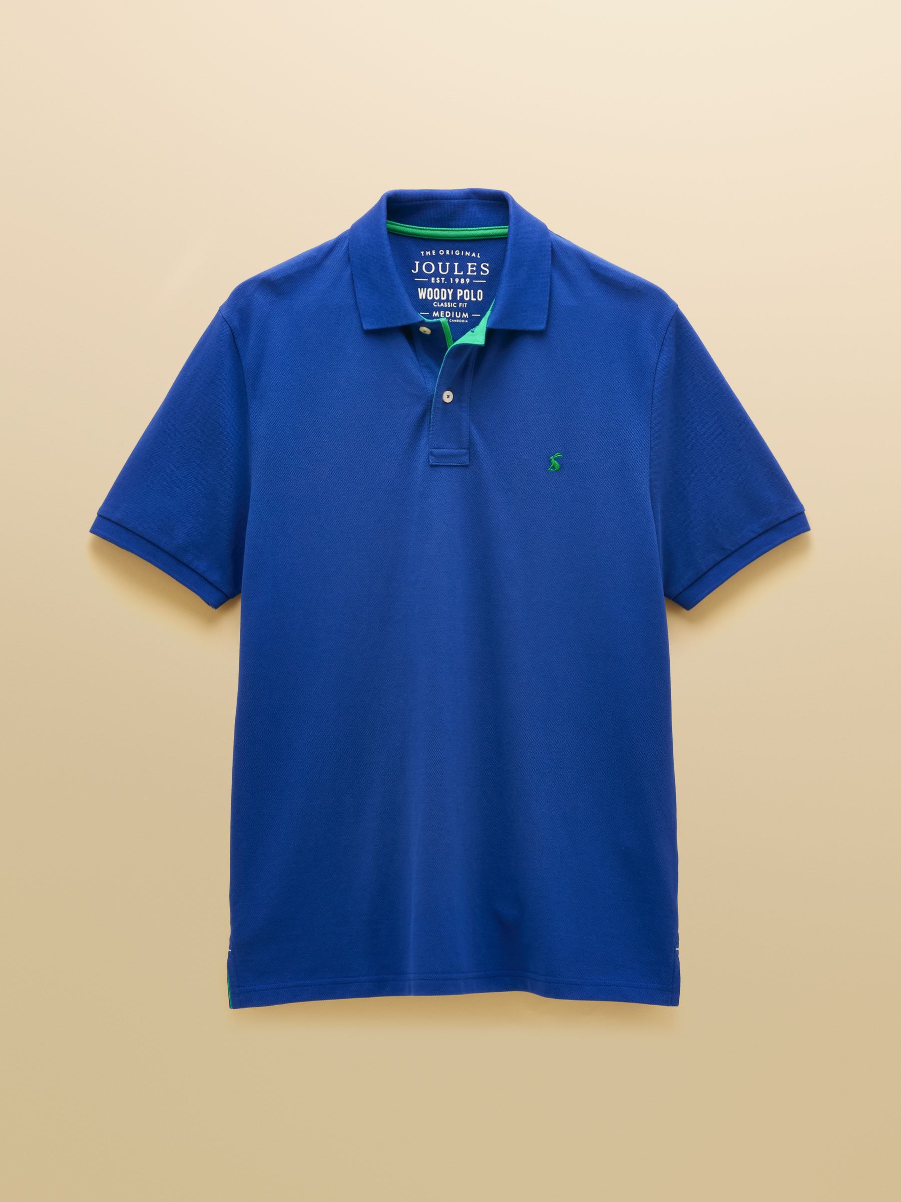Woody Bright Blue Cotton Pique Short Sleeve Polo Shirt - Image 9 of 9
