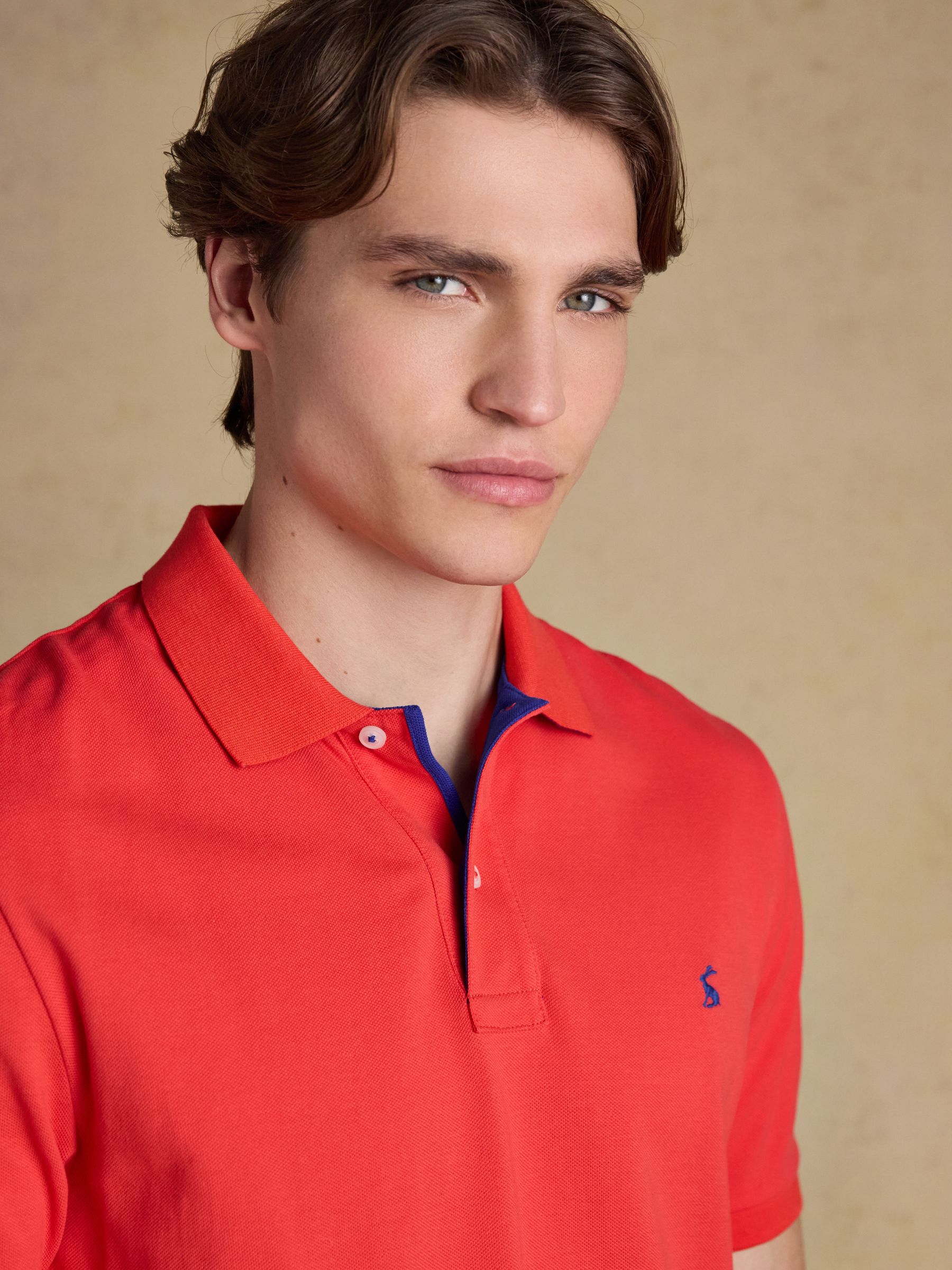 Woody Red Cotton Pique Short Sleeve Polo Shirt - Image 4 of 9