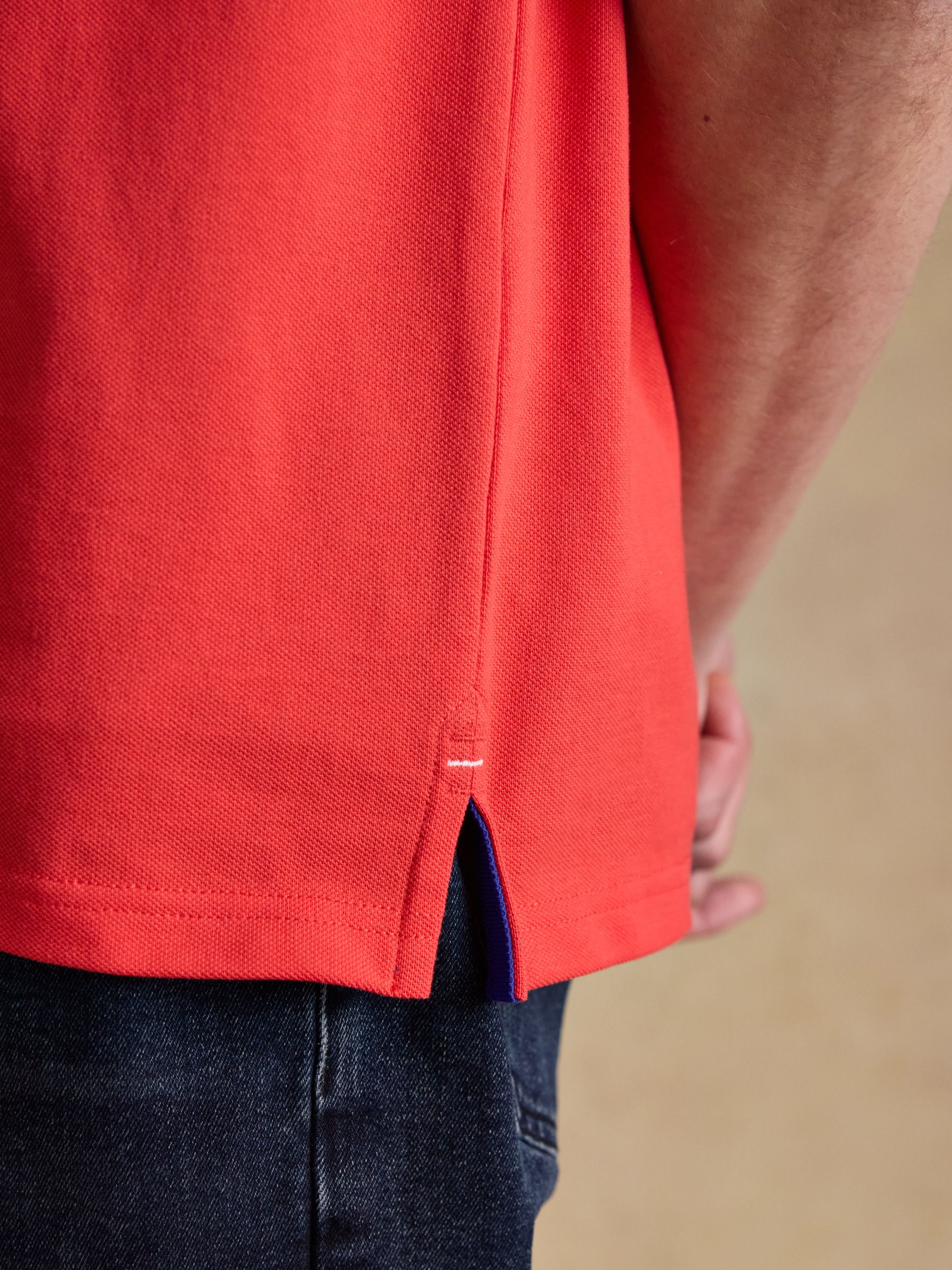 Woody Red Cotton Pique Short Sleeve Polo Shirt - Image 5 of 9