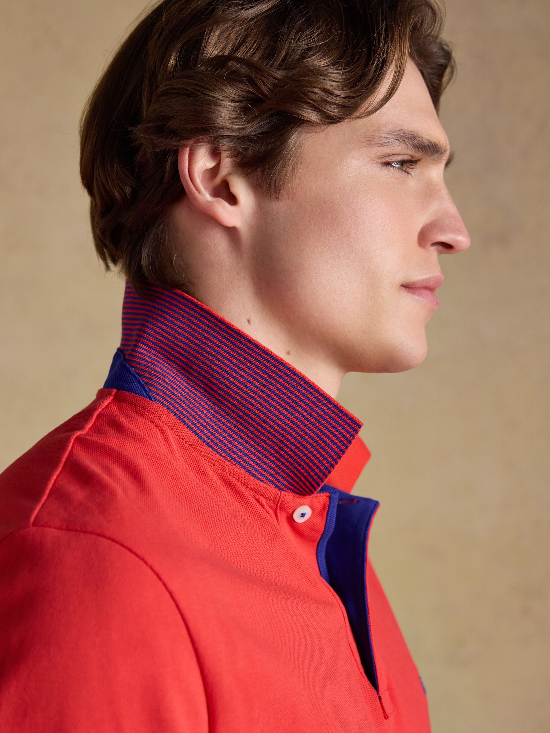 Woody Red Cotton Pique Short Sleeve Polo Shirt - Image 6 of 9