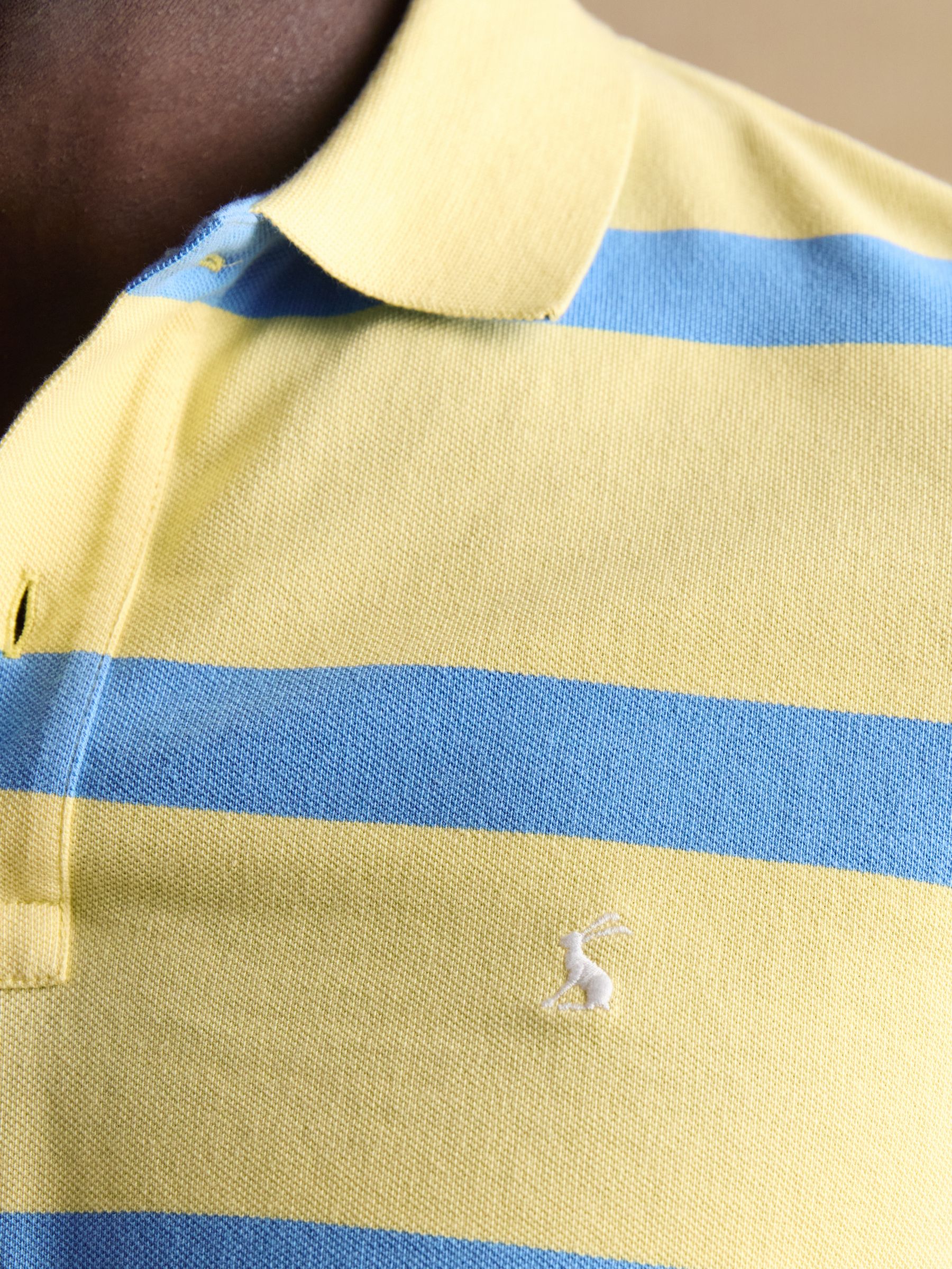 Woody Yellow/Blue Cotton Pique Polo Shirt - Image 5 of 7