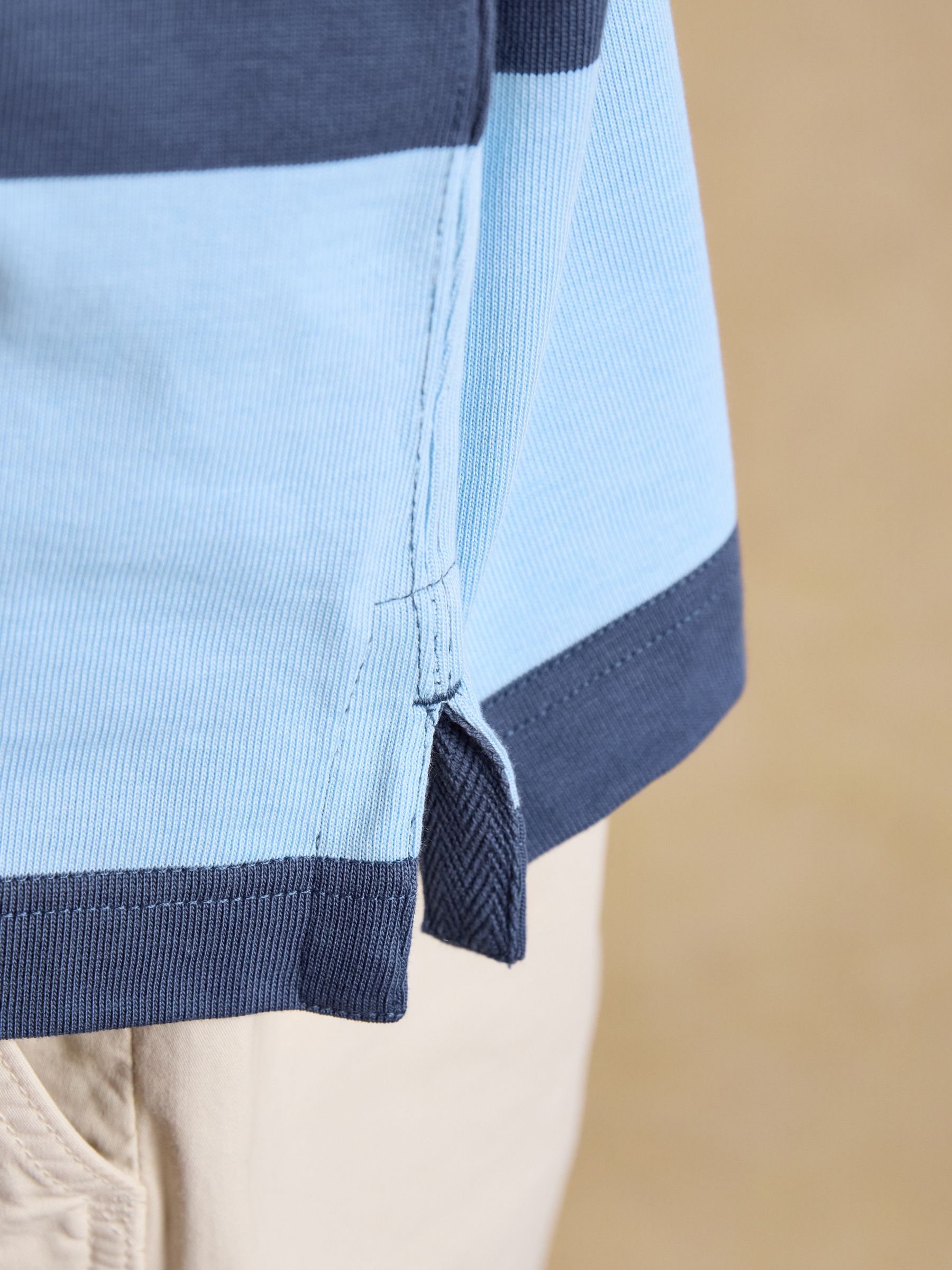 Blue & Navy Stripe Long Sleeve Rugby Shirt - Image 5 of 9