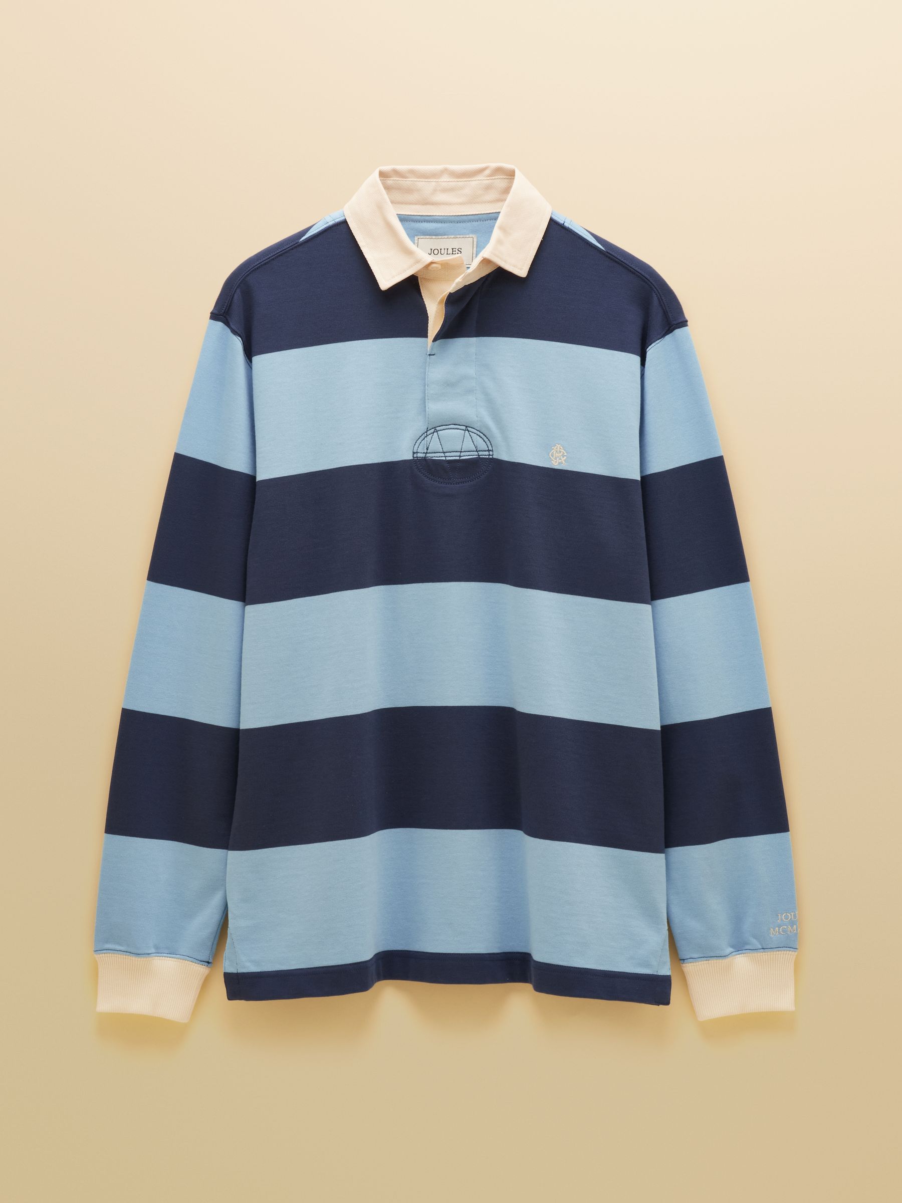 Blue & Navy Stripe Long Sleeve Rugby Shirt - Image 9 of 9 Blue & Navy Stripe Long Sleeve Rugby Shirt - Image 9 of 9