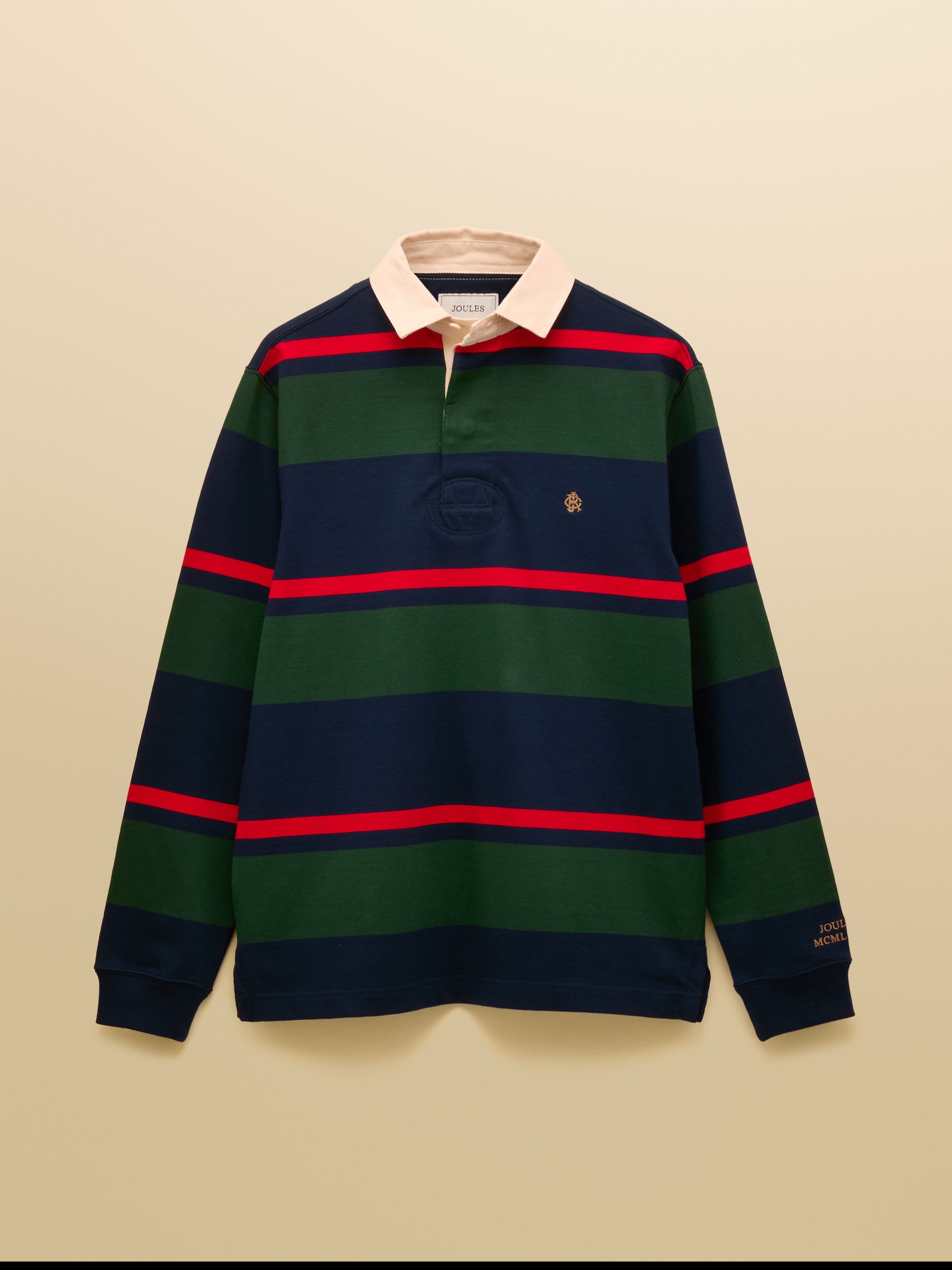 Rugby Club Navy & Green Stripe Long Sleeve Shirt - Image 11 of 11