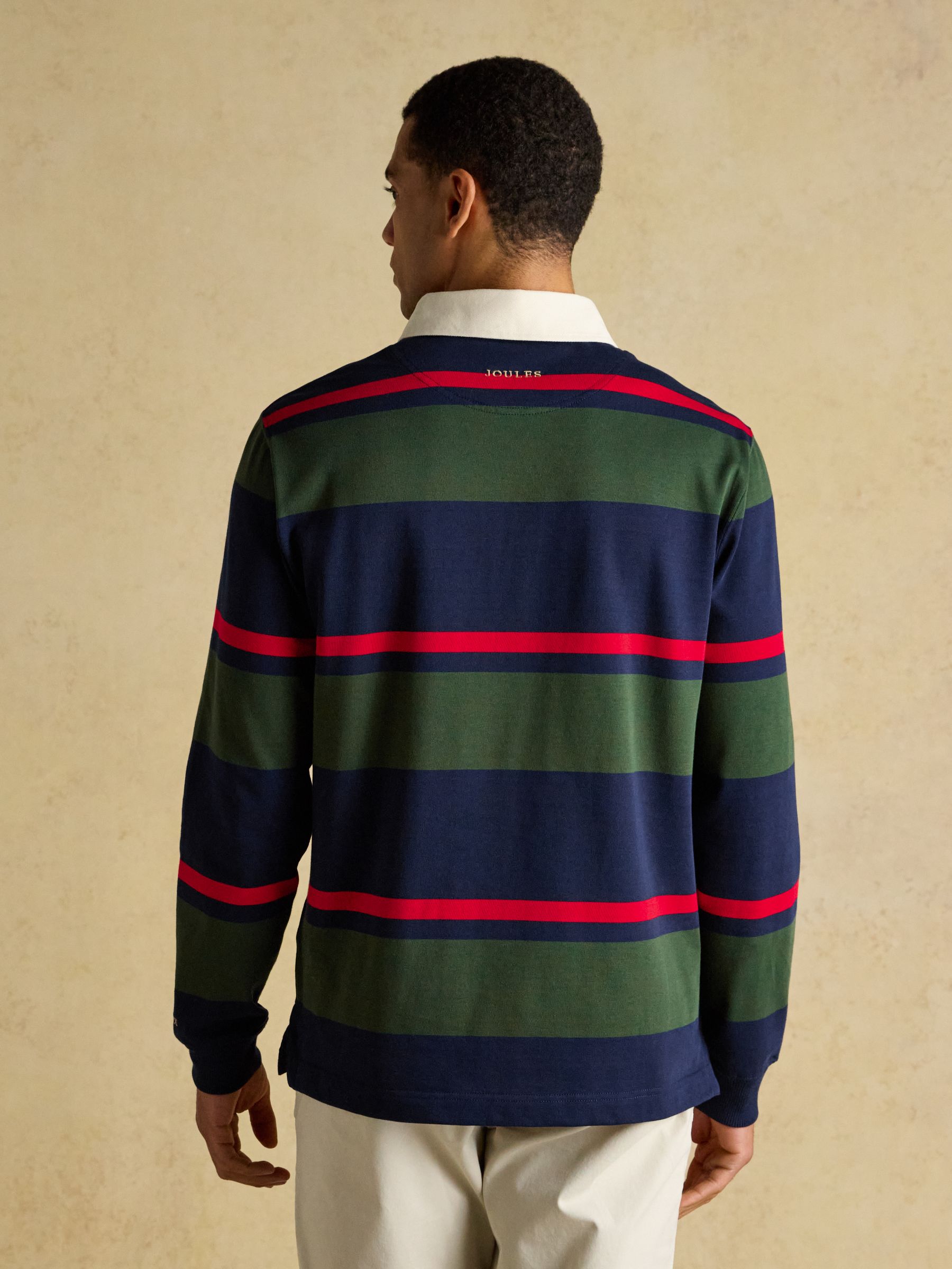 Rugby Club Navy & Green Stripe Long Sleeve Shirt - Image 2 of 11