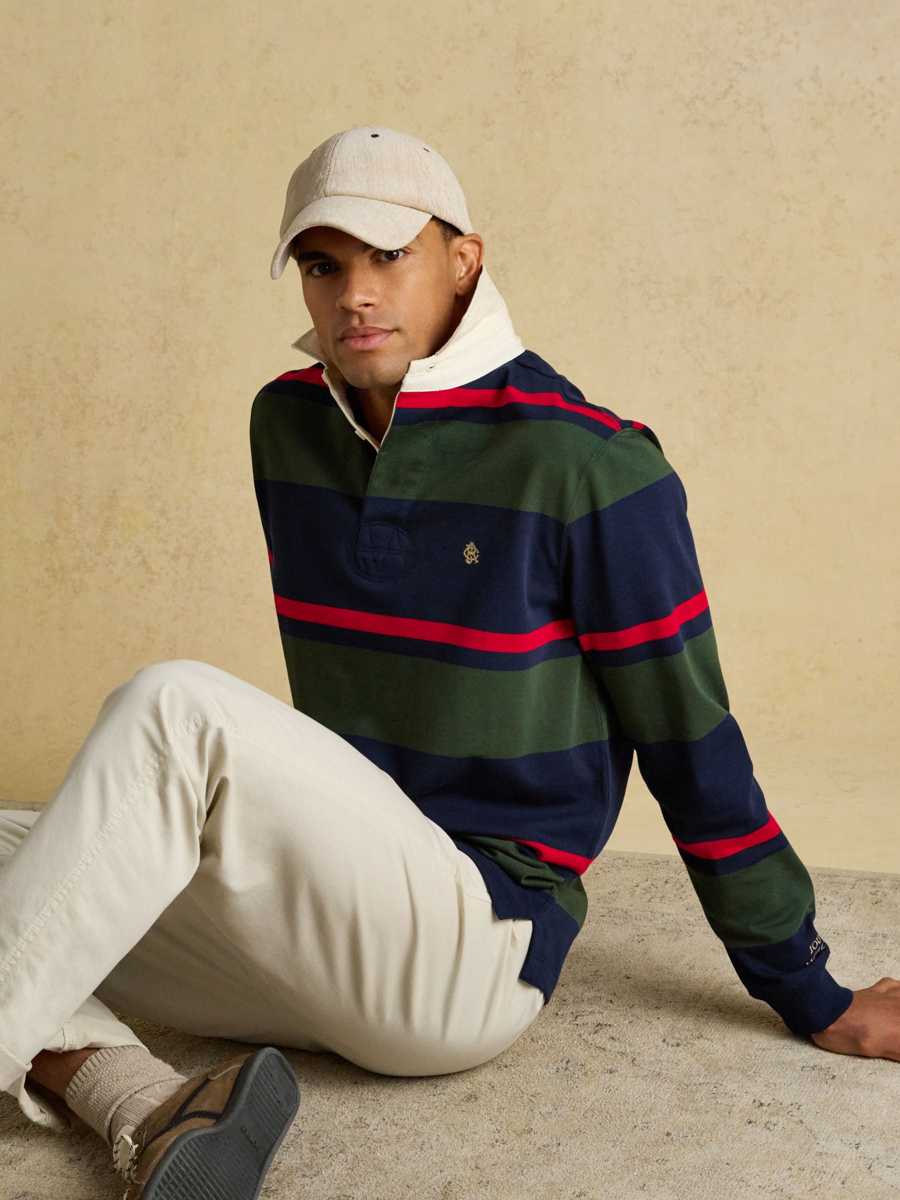 Rugby Club Navy & Green Stripe Long Sleeve Shirt - Image 7 of 11