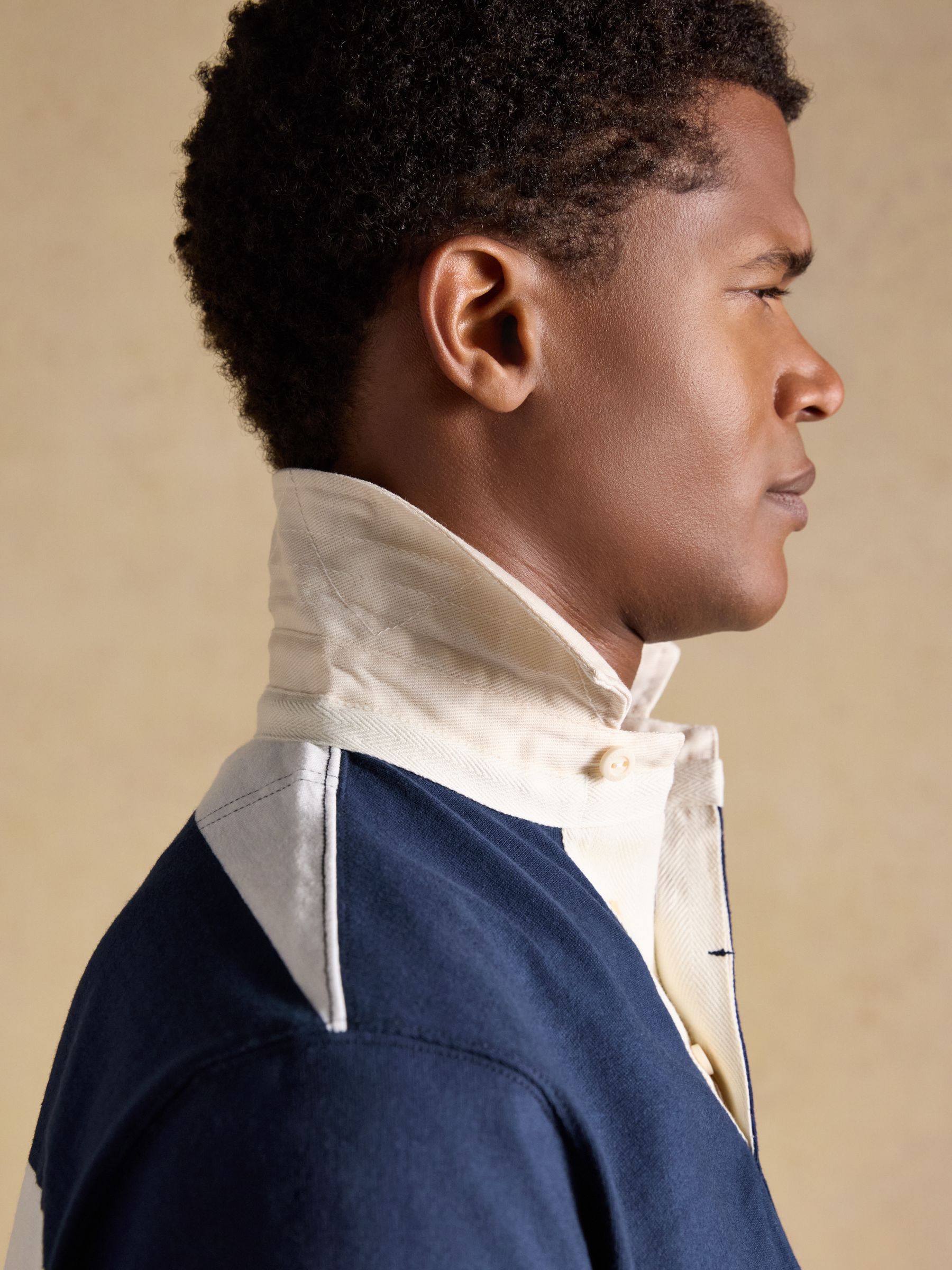 Rugby Club White & Navy Short Sleeve Polo Shirt - Image 5 of 10