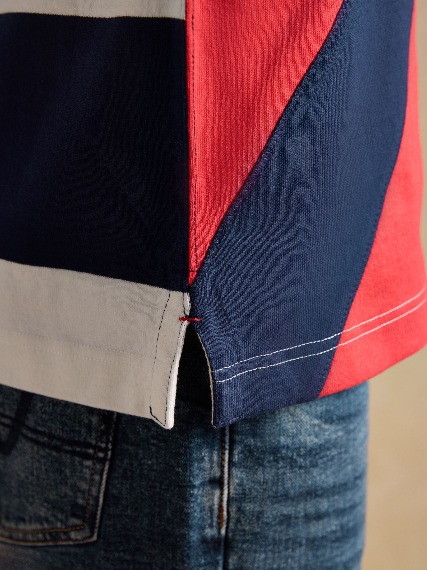 Rugby Club White & Navy Short Sleeve Polo Shirt - Image 7 of 10