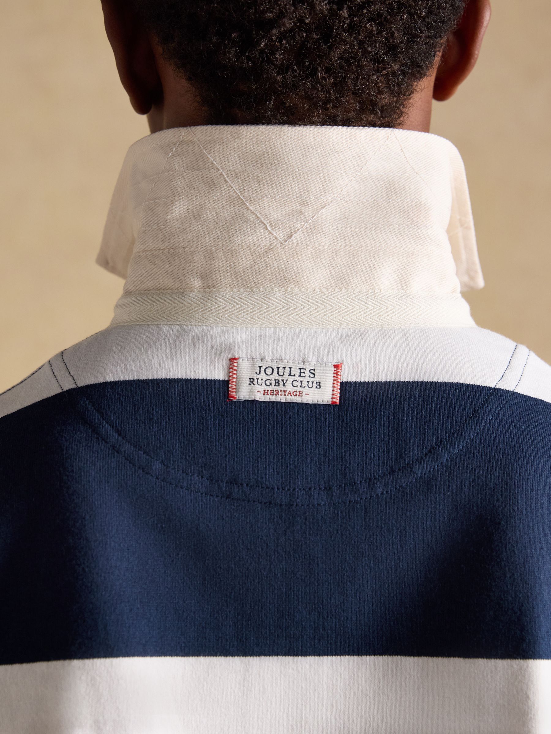 Rugby Club White & Navy Short Sleeve Polo Shirt - Image 8 of 10