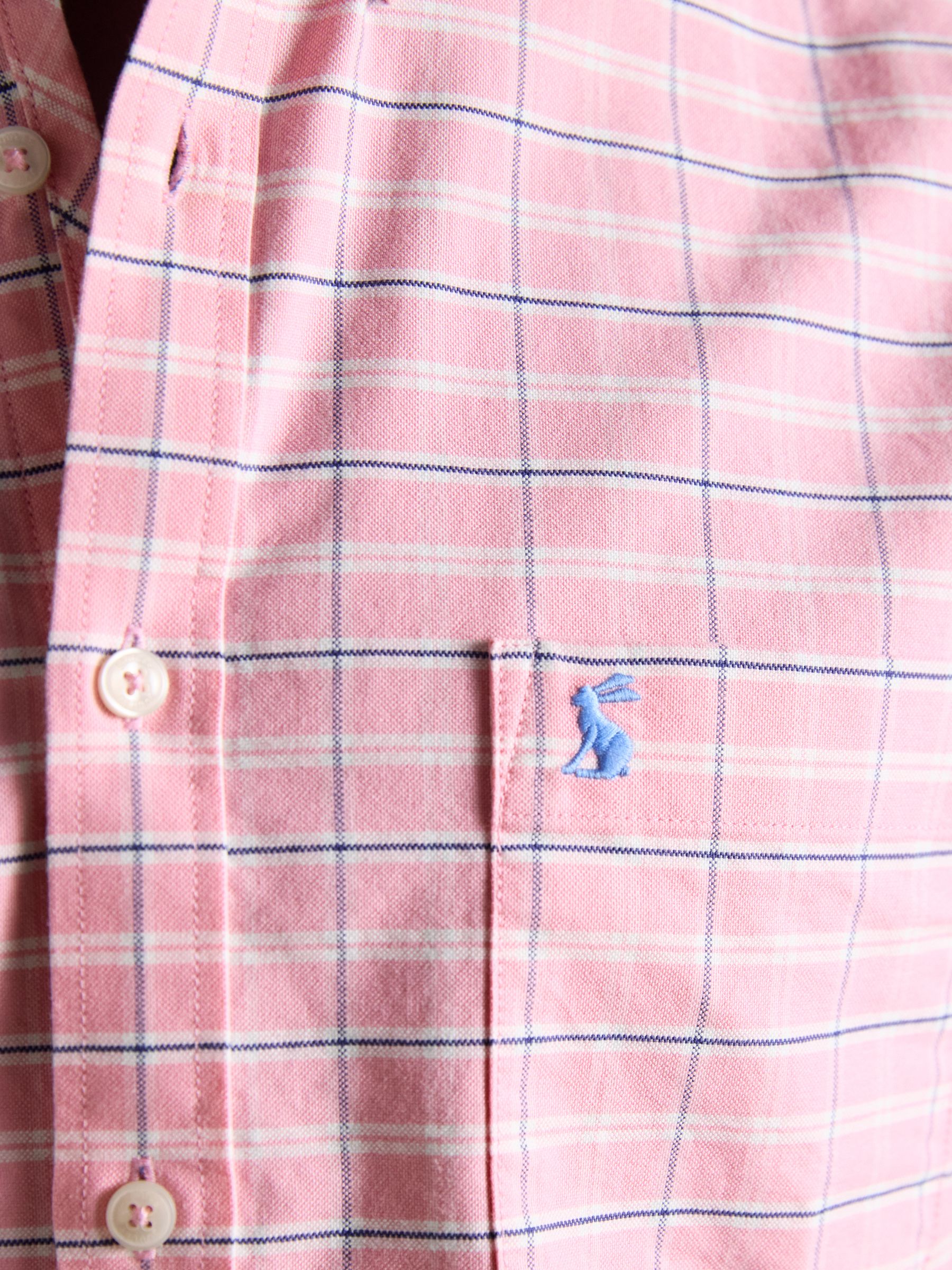 Classic Fit Pink Checked Cotton Oxford Shirt - Image 6 of 9