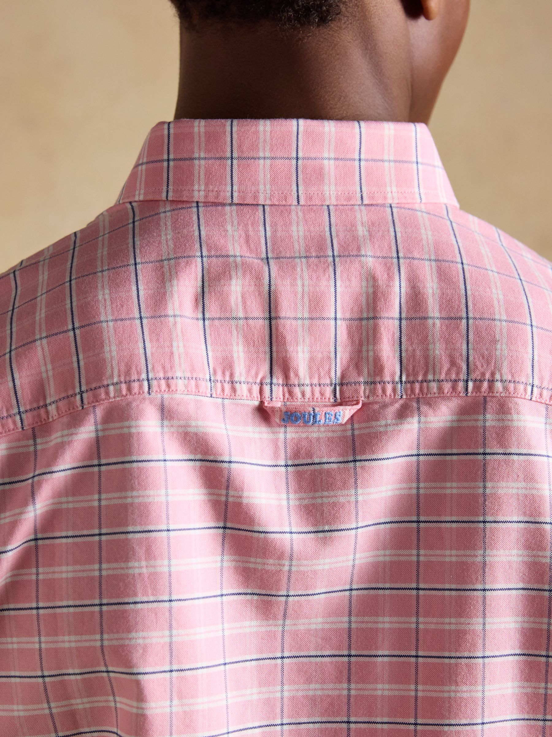 Classic Fit Pink Checked Cotton Oxford Shirt - Image 8 of 9