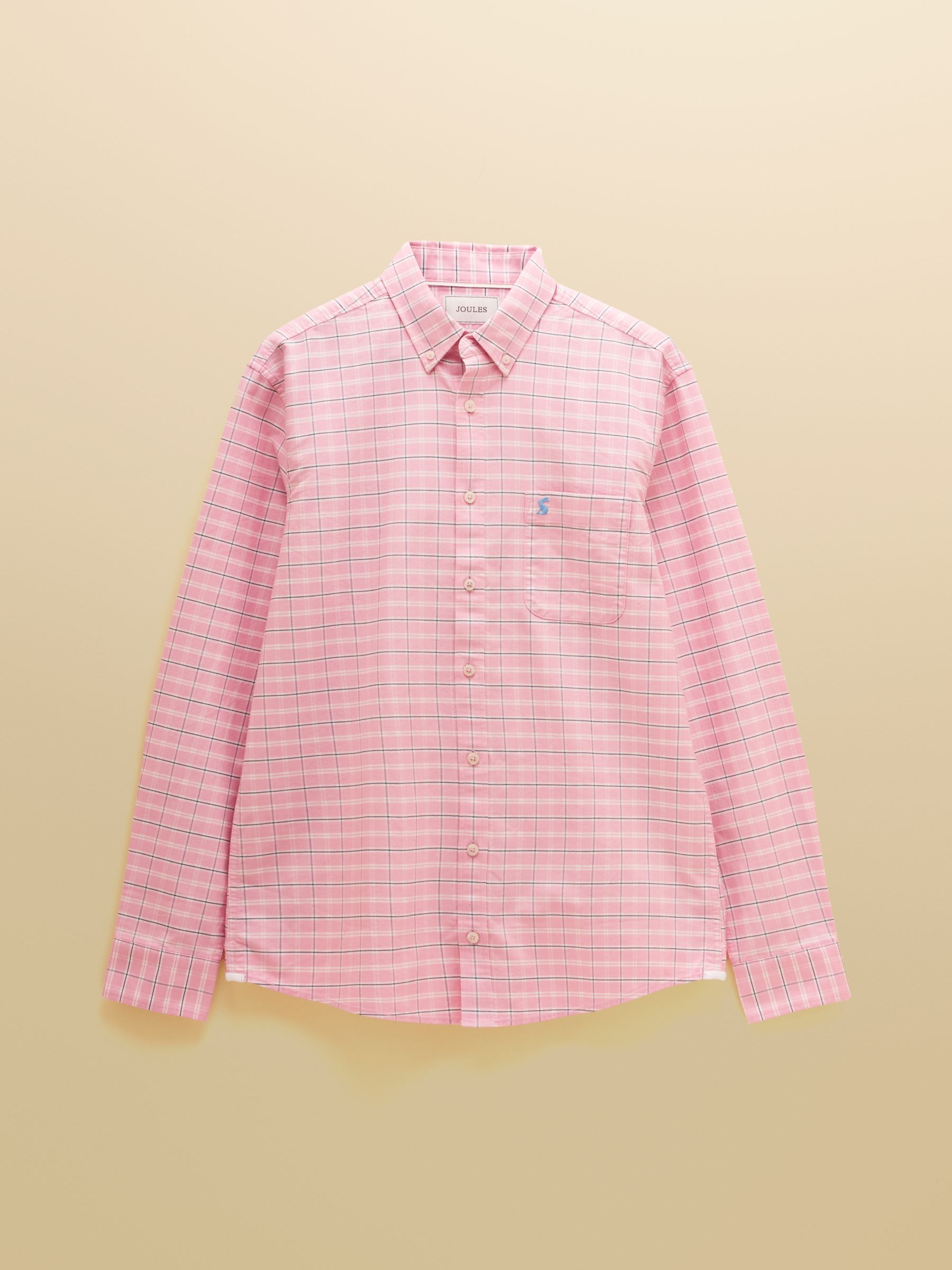 Classic Fit Pink Checked Cotton Oxford Shirt - Image 9 of 9