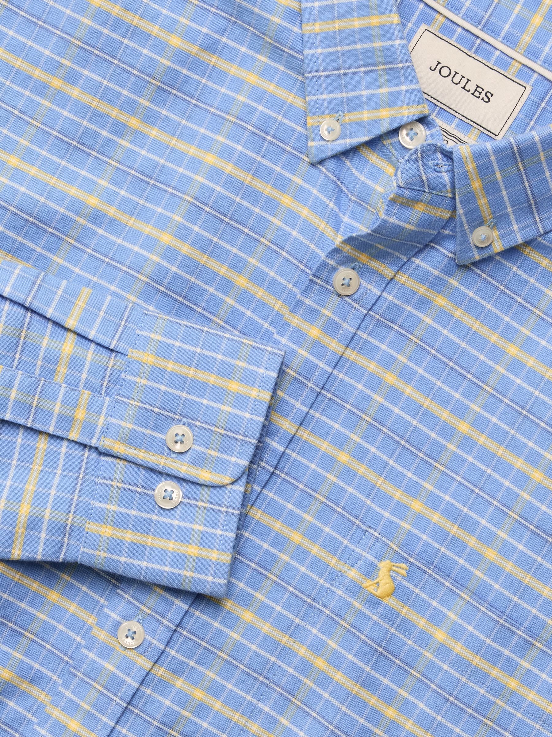 Classic Fit Blue & Yellow Checked Cotton Oxford Shirt - Image 2 of 11