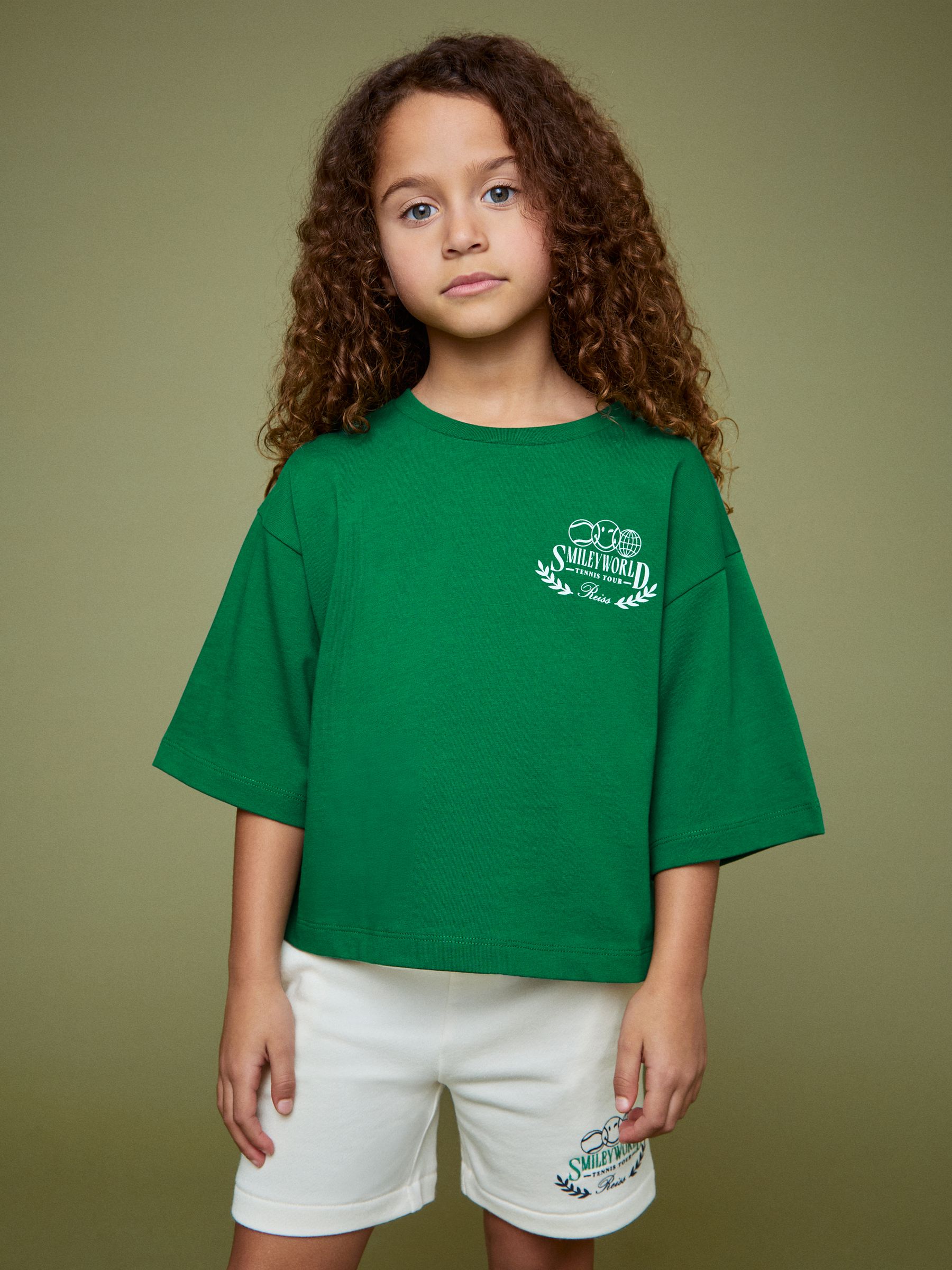13-14 yrs SmileyWorld | Reiss Oversized T-Shirt in Green - Image 3 of 5