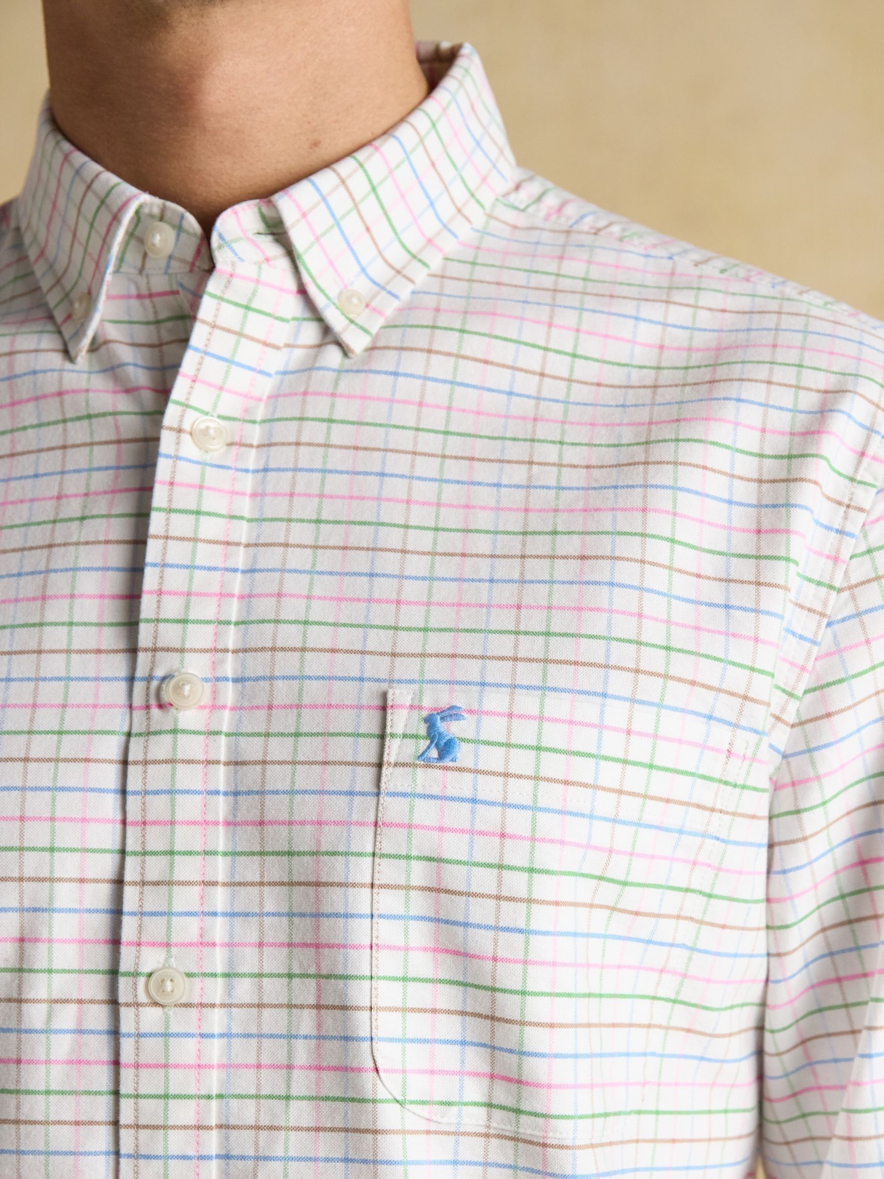 Oxford White Check Long Sleeve Cotton Shirt - Image 4 of 10