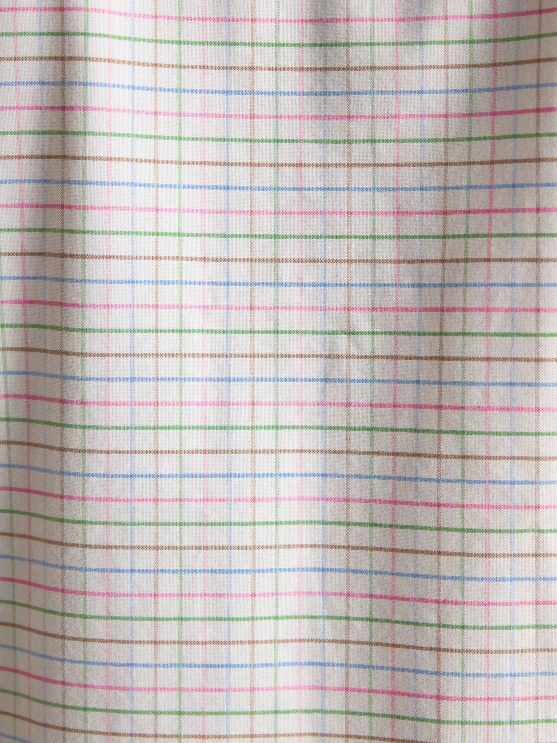 Oxford White Check Long Sleeve Cotton Shirt - Image 8 of 10