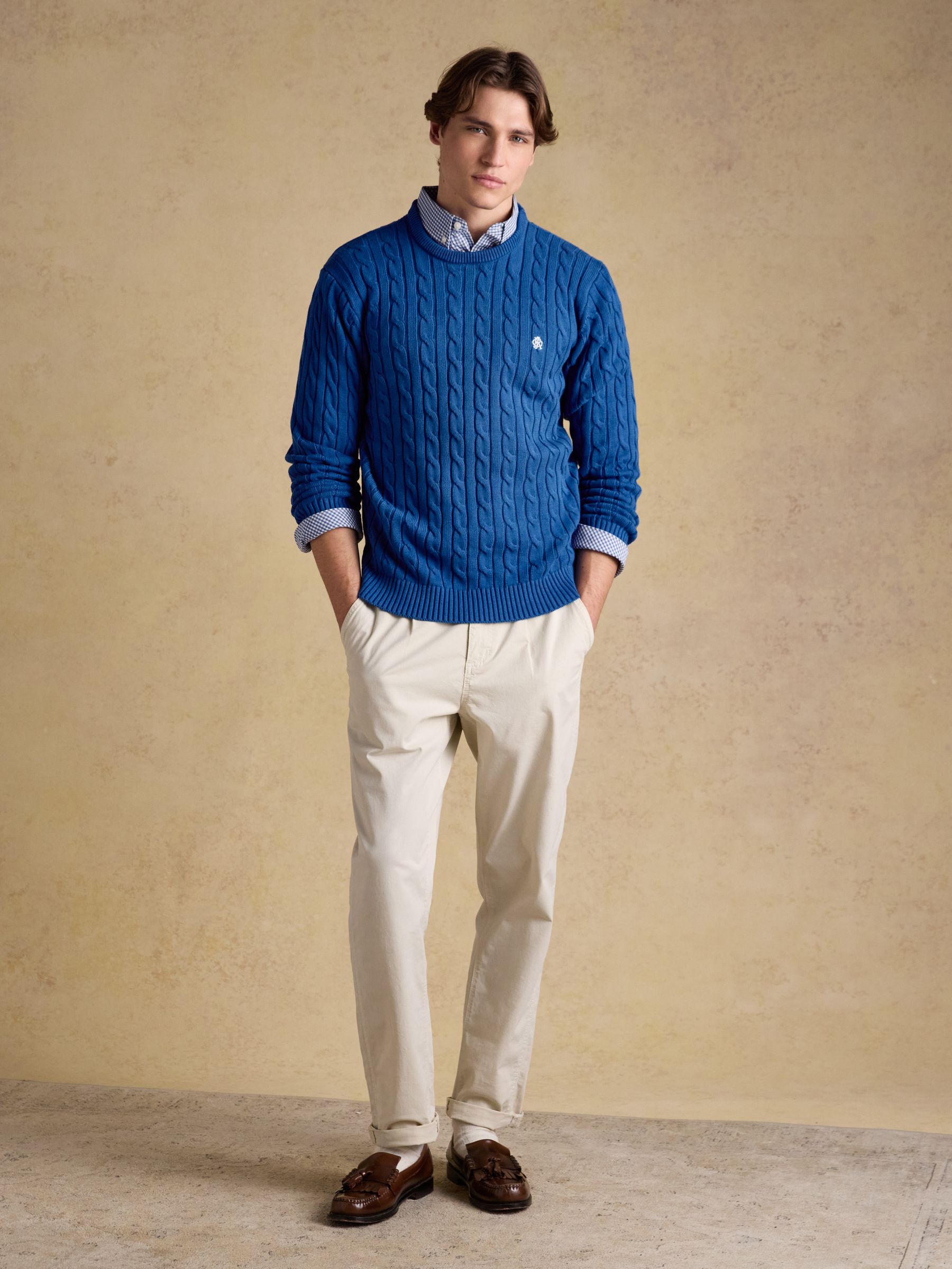 Poplin Blue Gingham Check Classic Fit Shirt - Image 11 of 13